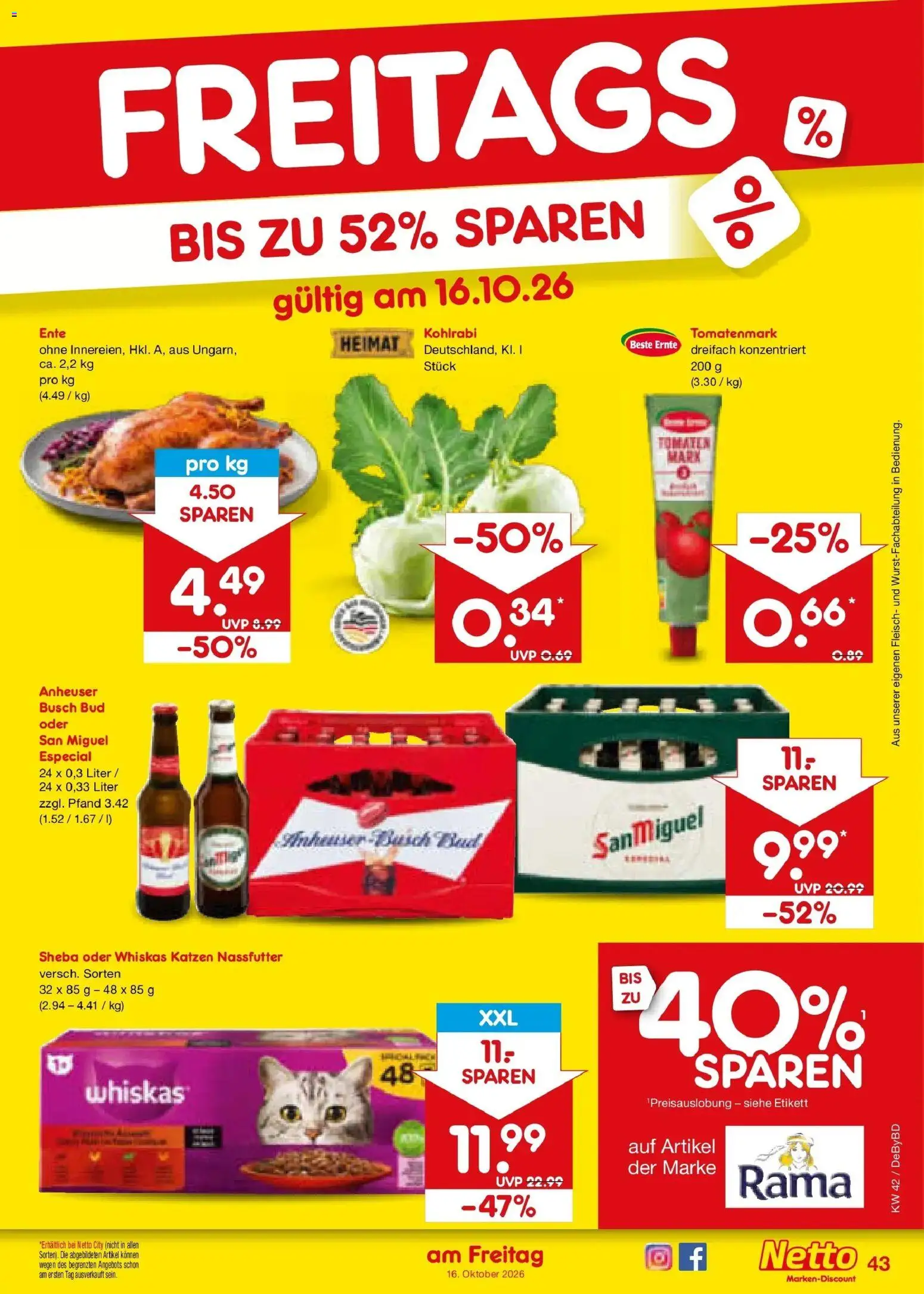 Netto Marken-Discount Prospekt Buttenwiesen (ab 12.10.2026) » Angebote | Seite: 59 | Produkte: Rama, Kohlrabi, Fleisch, Ente