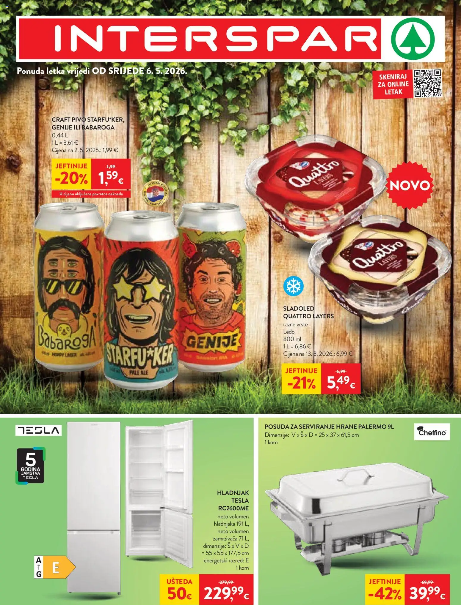 Interspar katalog | vrijedi od 06.05.2026 | Stranica: 1 | Proizvodi: Pivo, Ledo, Sladoled, Hladnjak