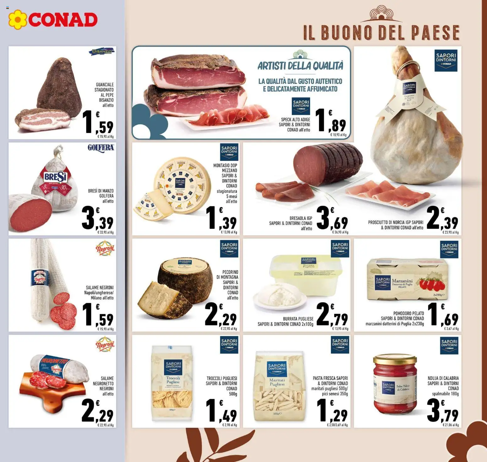 Volantino Conad del 10/08/2026 | Pagina: 5 | Prodotti: Salame, Pepe, Pomodoro, Guanciale