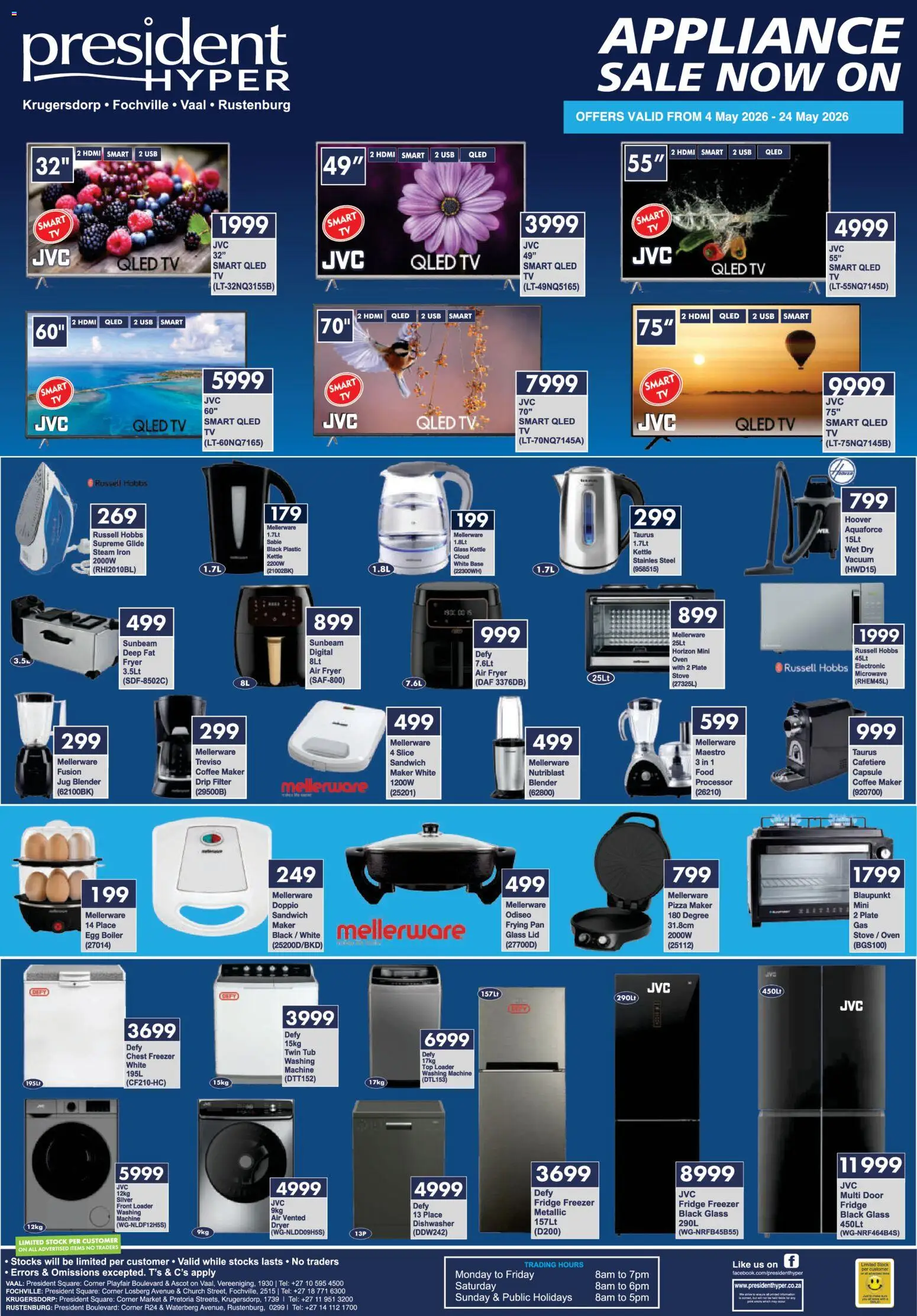 New President Hyper catalogue – valid from 04.05.2026 | Page: 1 | Products: Washing machine, Oven, Stove, Blender