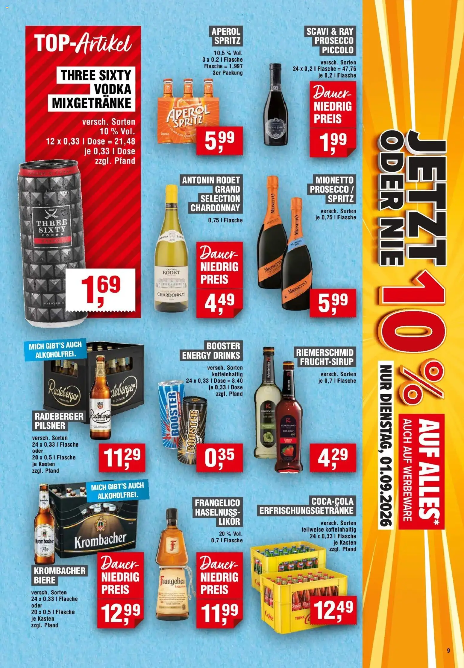 Edeka Prospekt Waldershof (ab 27.08.2026) » Angebote Online | Seite: 9 | Produkte: Energy, Likör, Prosecco, Krombacher