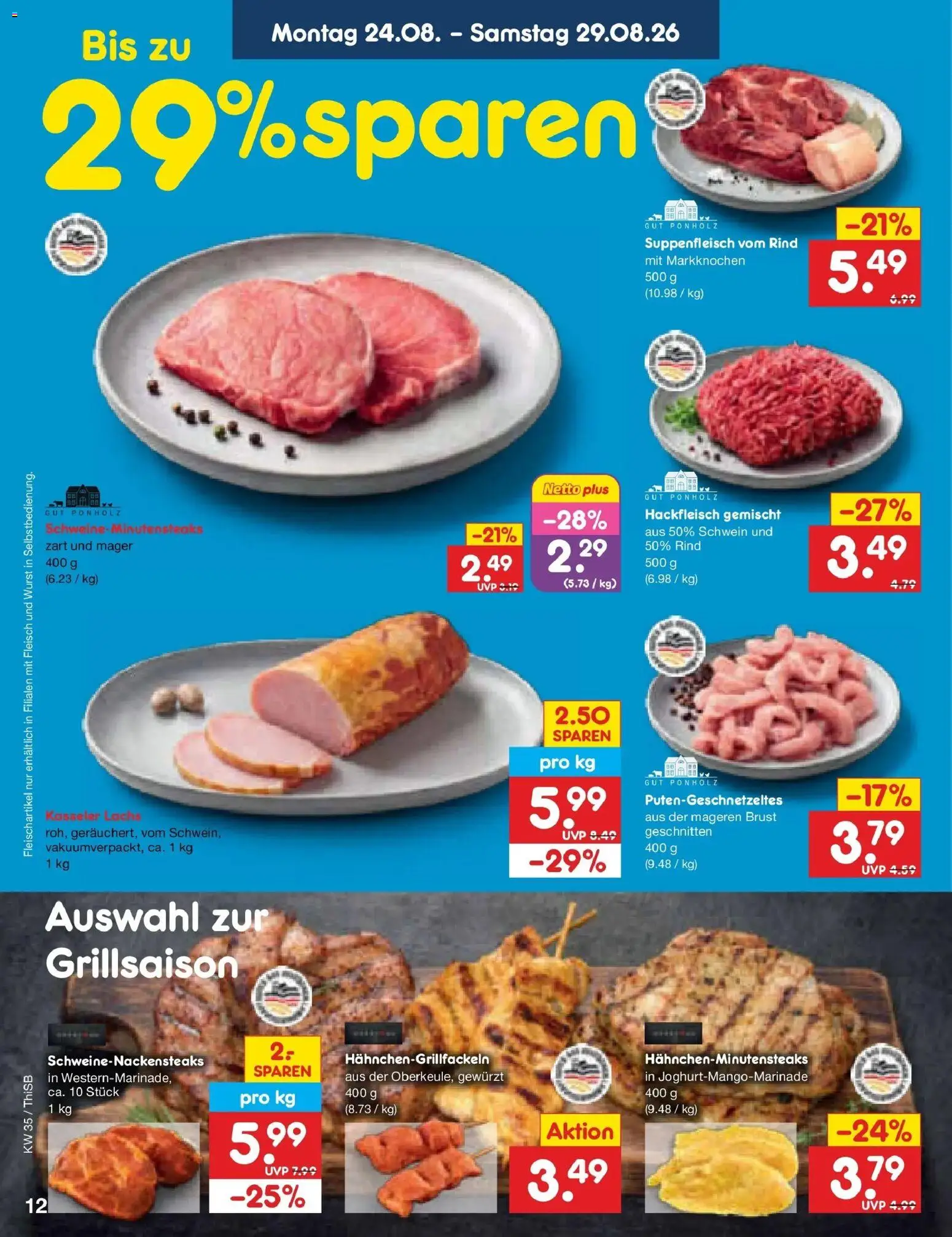 Netto Marken-Discount Prospekt Pirna (ab 24.08.2026) » Angebote | Seite: 18 | Produkte: Suppenfleisch, Wurst, Fleisch, Hackfleisch