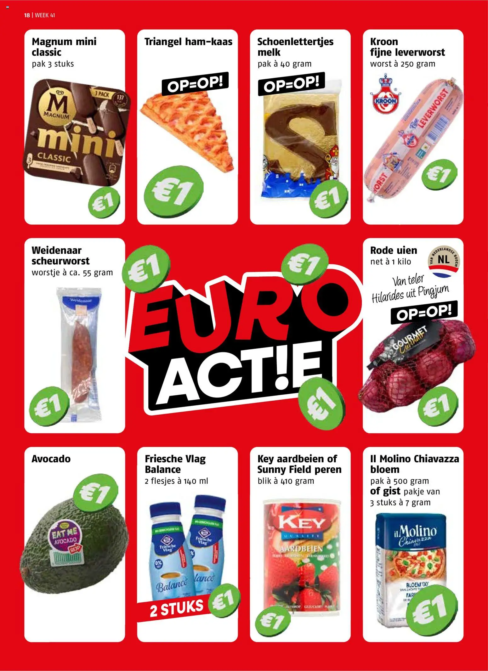 {H1} | Pagina: 18 | Producten: Aardbeien, Worst, Bloem, Gist