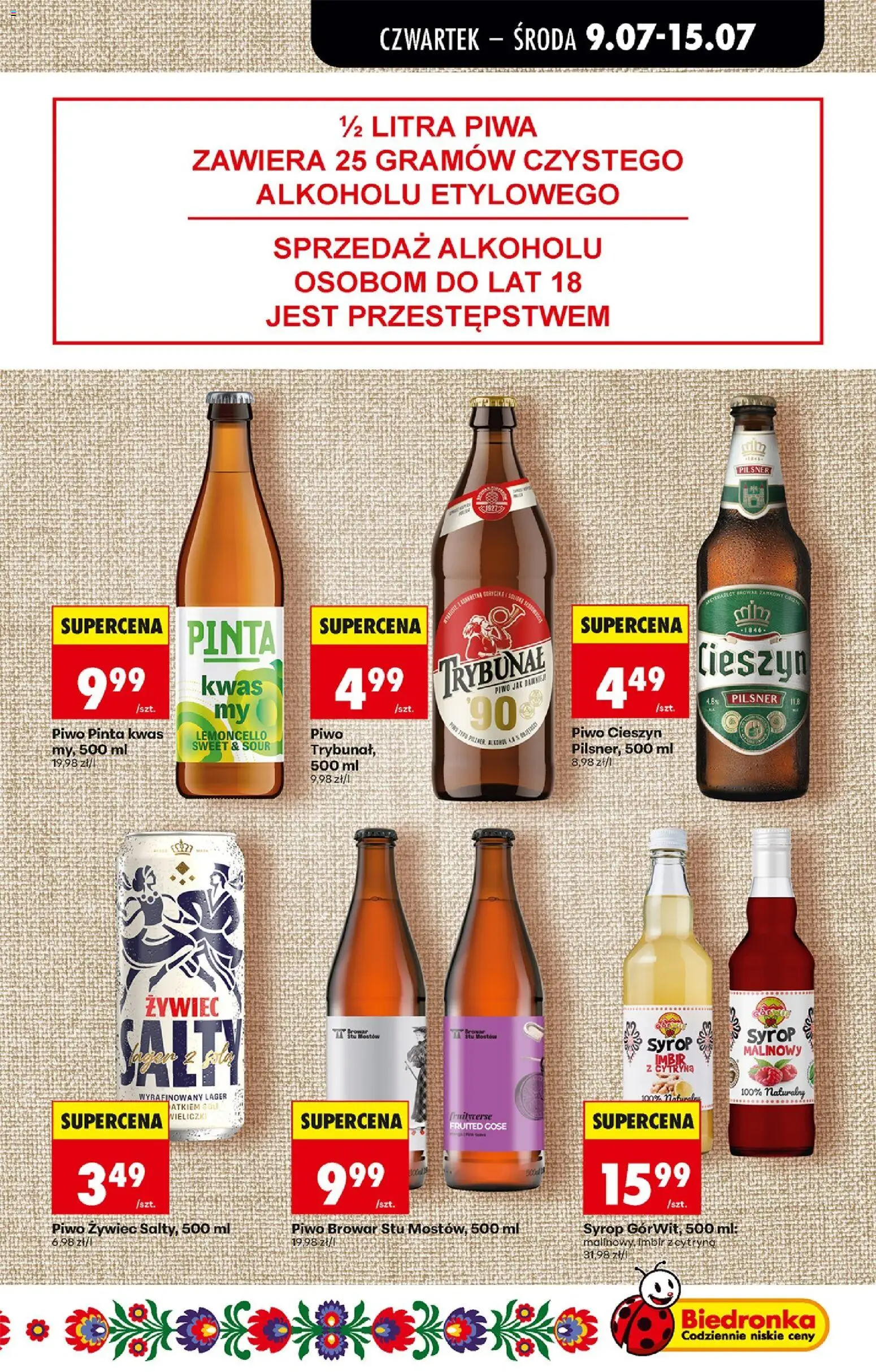 Biedronka Polsko leták - Codziennie niskie ceny od 09.07.2026 | Strana: 57 | Produkty: Pilsner