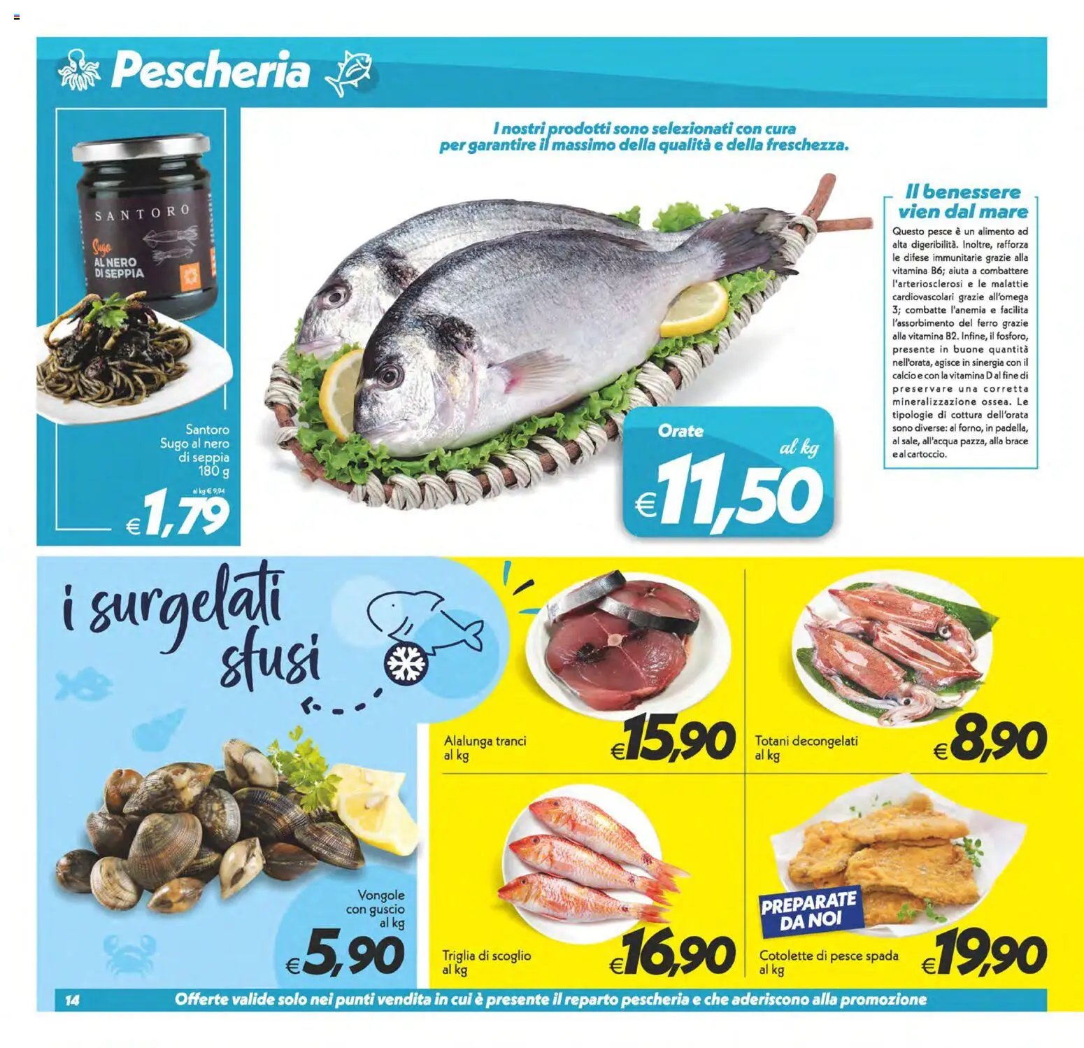 Volantino SuperConveniente del 09.06.2026 | Pagina: 14 | Prodotti: Pesce, Vongole, Sugo, Pesce spada