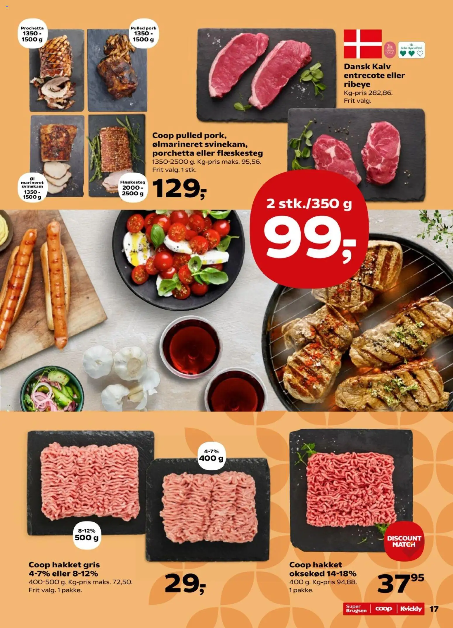Super Brugsen tilbudsavis – gyldig fra 21/08/2026 | Side: 17 | Produkter: Oksekød, Entrecote, Flæskesteg