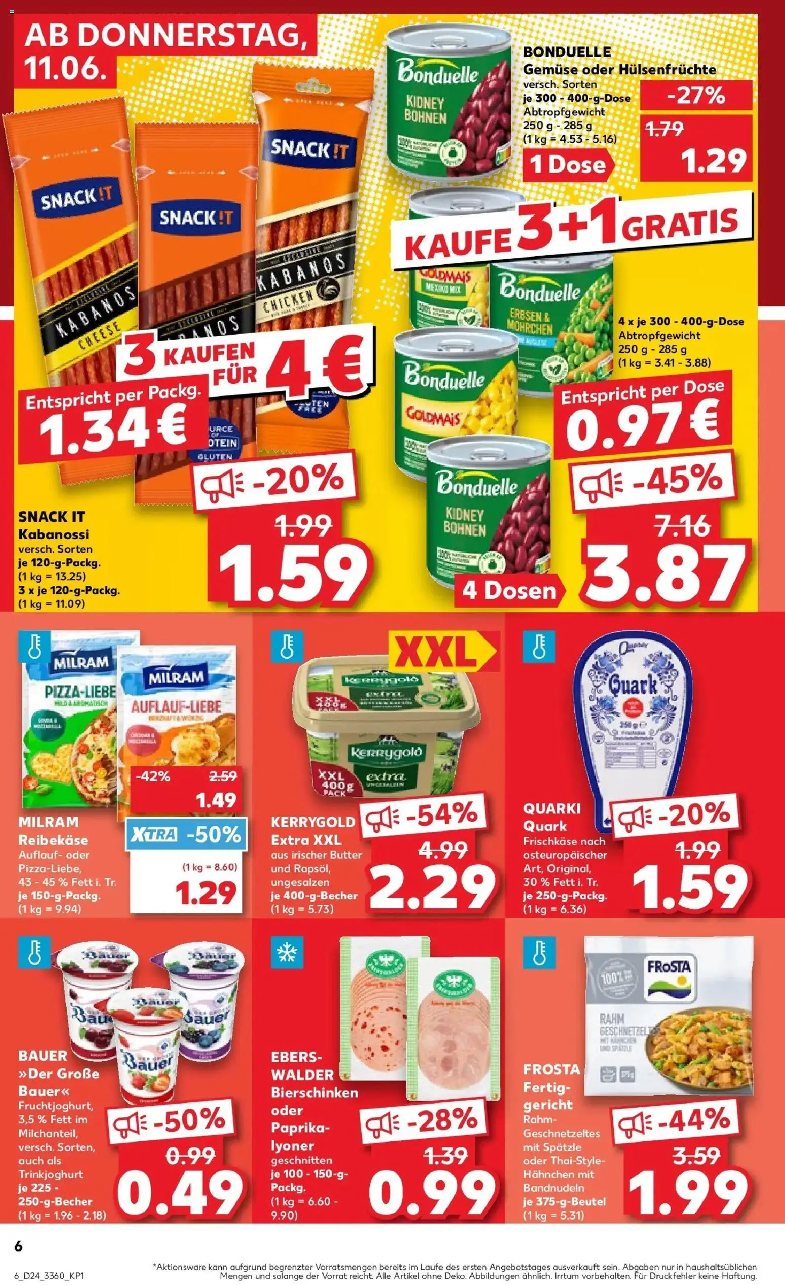 Kaufland Prospekt Großröhrsdorf – gültig ab 11.06.2026 | Seite: 6 | Produkte: Fruchtjoghurt, Gemüse, Erbsen, Frischkase