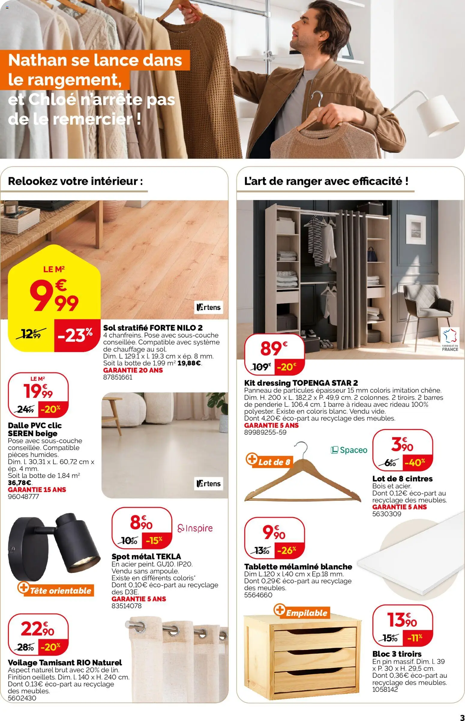 {H1} | Page: 3 | Produits: Tablette, Dalle, Kit dressing, Sol stratifié