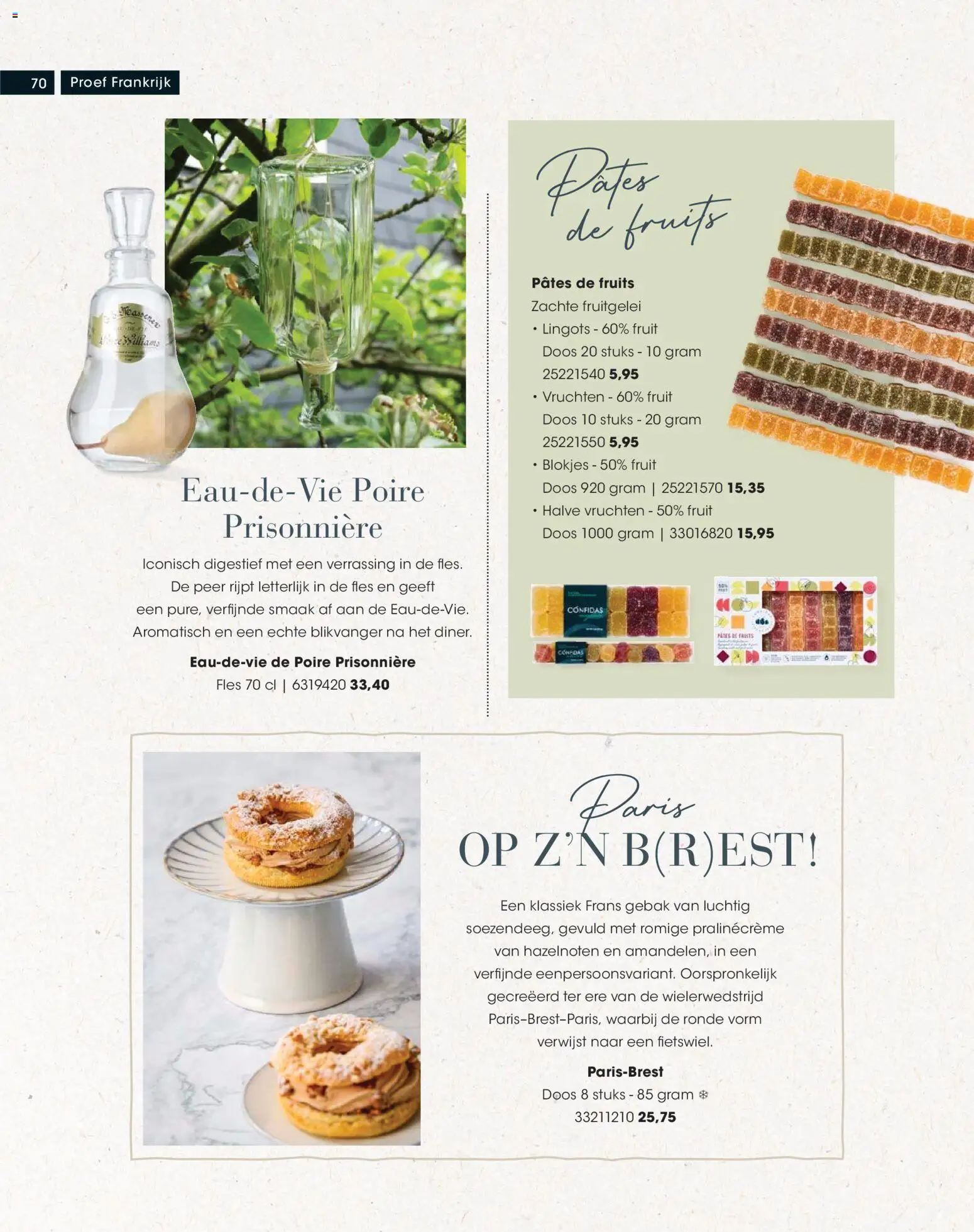 {H1} | Pagina: 70 | Producten: Fles, Hazelnoten, Gebak, Peer