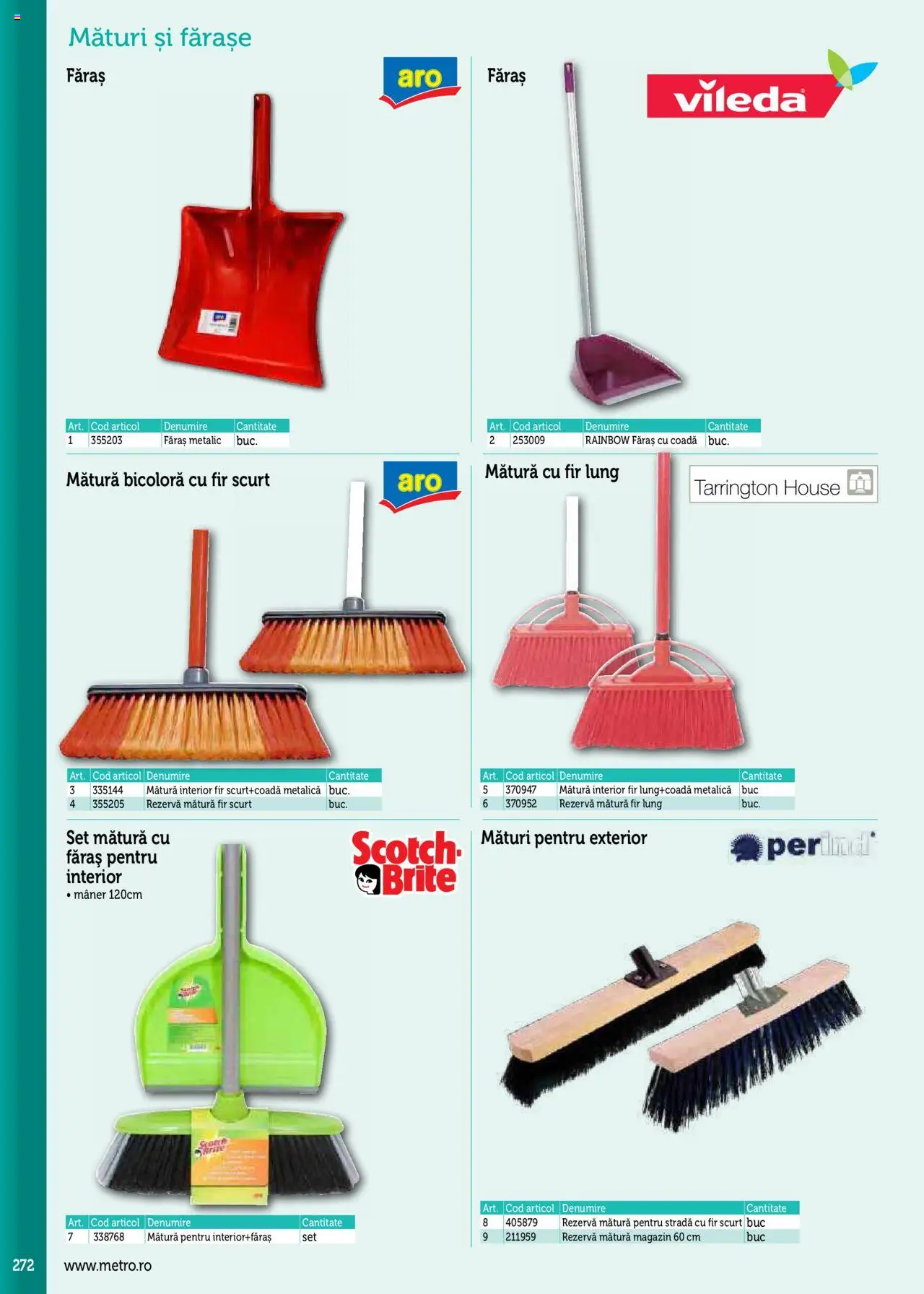 Noul catalog Metro – valabil de la 17.09.2025 | Pagină: 272 | Produse: Mătură, Mâner, Faras