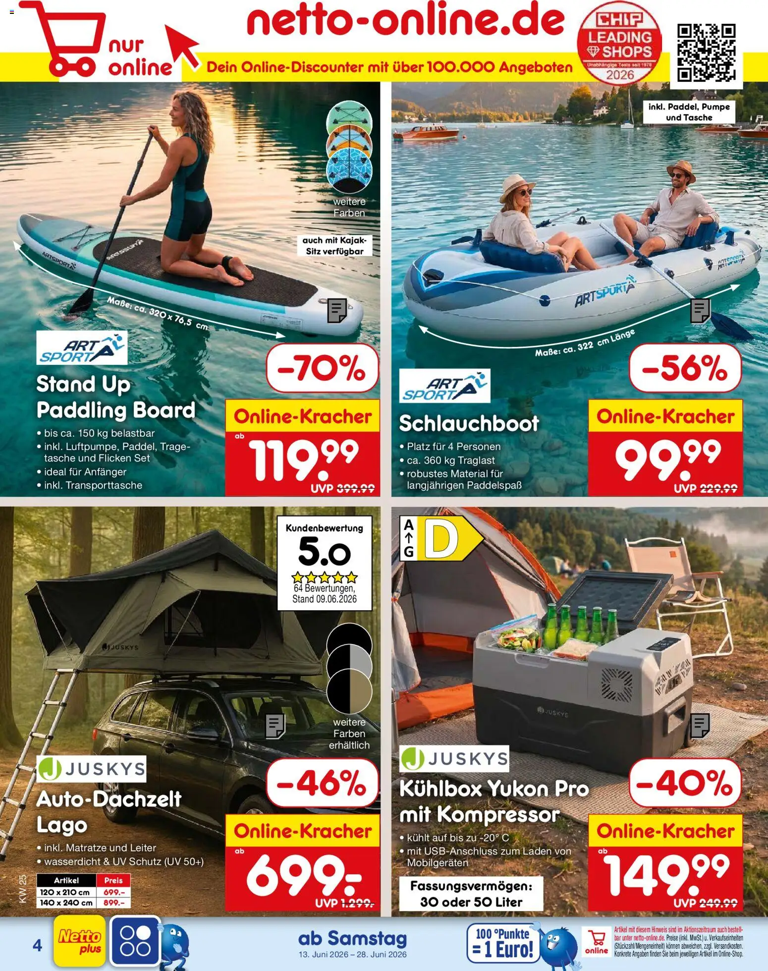 Netto Marken-Discount Online-Sonderangebote – gültig ab 13.06.2026 | Seite: 4 | Produkte: Tasche, Matratze