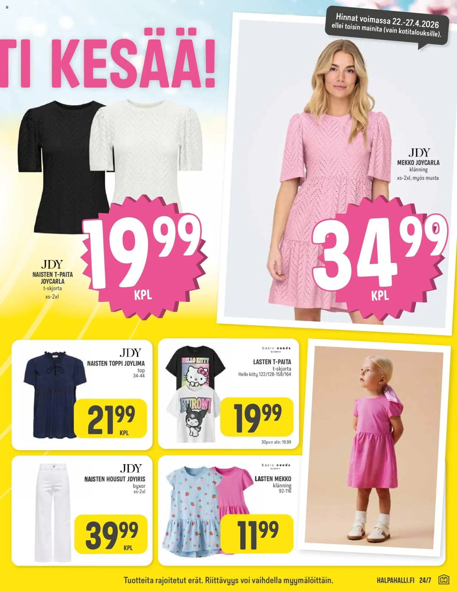 Halpa Halli tarjoukset – voimassa 22.04.2026 alkaen | Sivu: 15 | Tuotteet: Toppi, Housut, Mekko