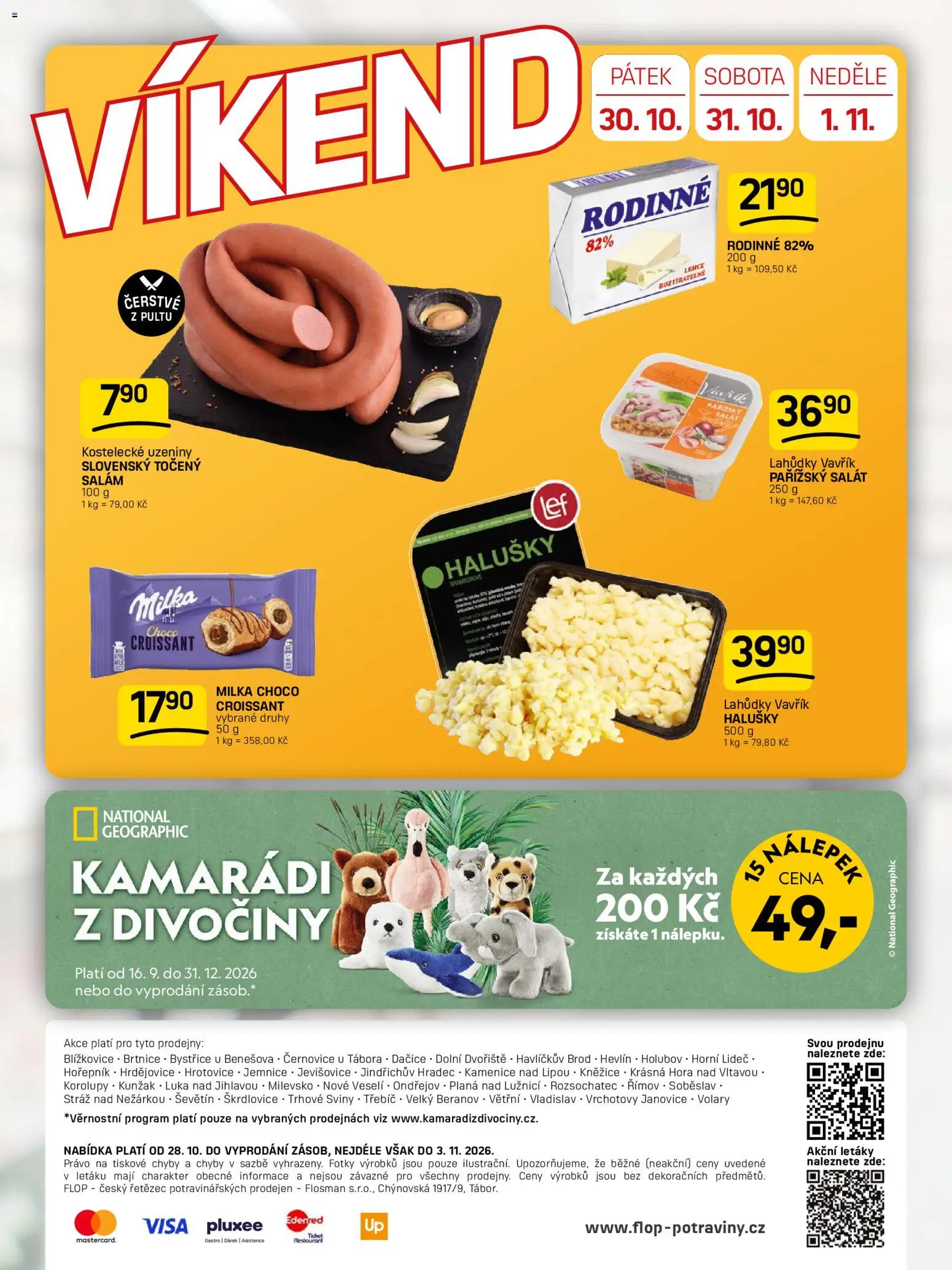 Flop leták od 28.10.2026 | Strana: 12 | Produkty: Milka, Salát, Uzeniny, Halušky