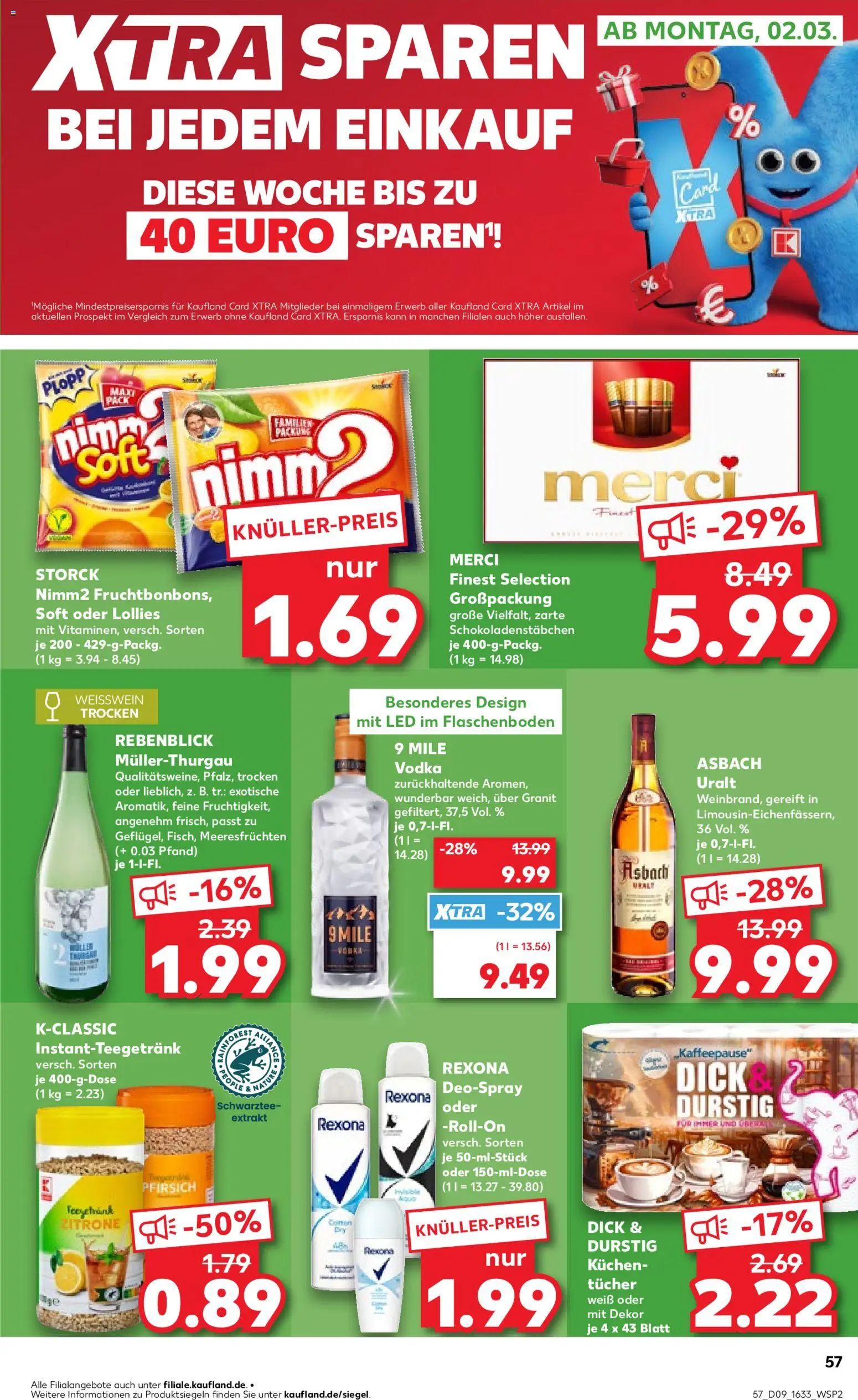Kaufland Německo leták od 26.02.2026 | Strana: 57 | Produkty: Finest, Merci, Vodka, LED