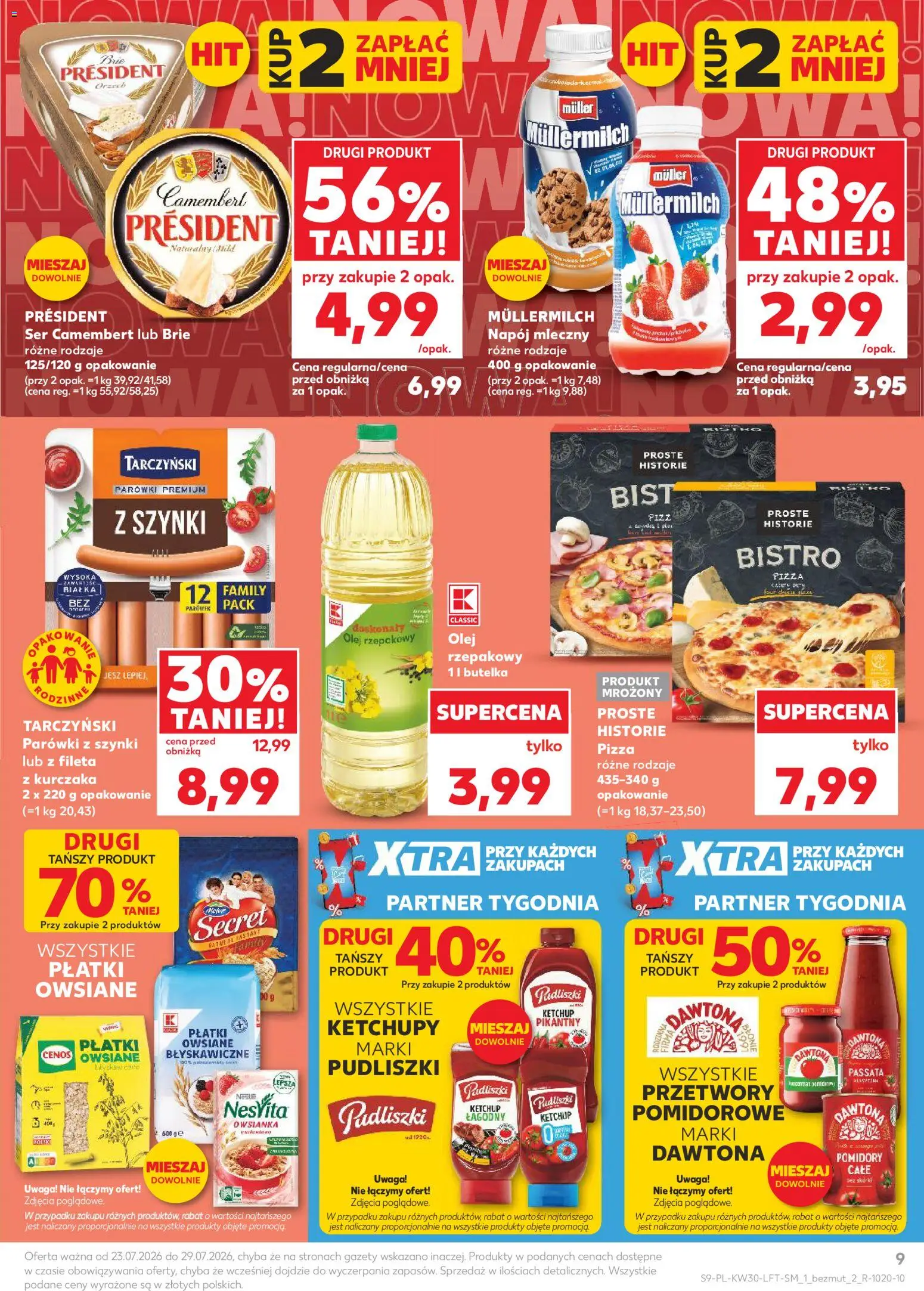 Kaufland Polsko leták od 23.07.2026 | Strana: 9 | Produkty: Olej, Pizza, Brie, Camembert