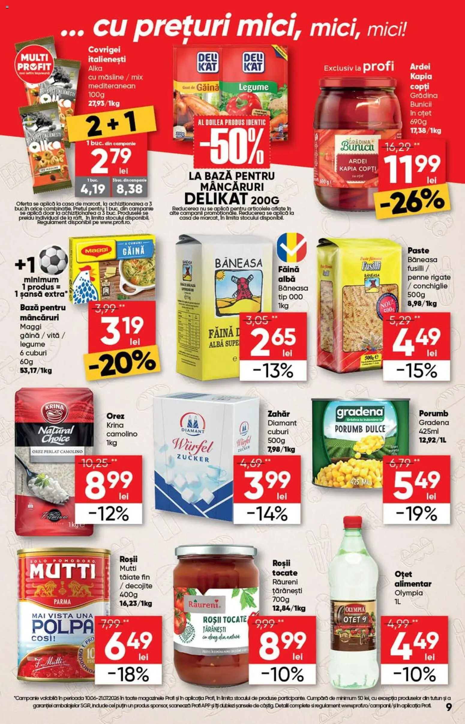 Noul catalog Profi – valabil de la 10.06.2026 | Pagină: 9 | Produse: Feijoa Meyvesi, Ardei, Oțet, Zahăr