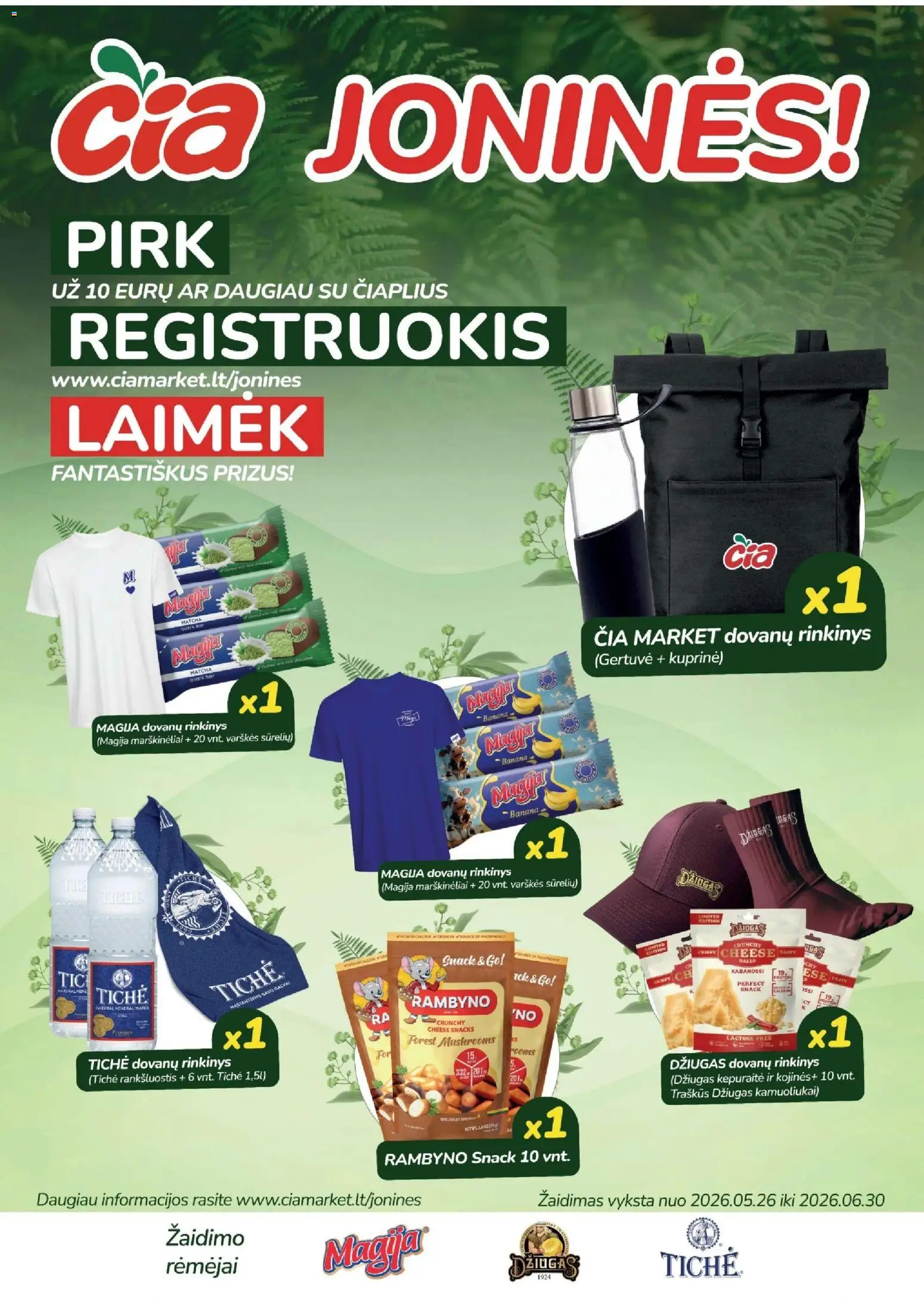 ČIA MARKET akcijos nuo 09.06.2026 | Puslapis: 16 | Prekių: Marškinėliai, Žaidimas, Kojinės, Kepuraitė