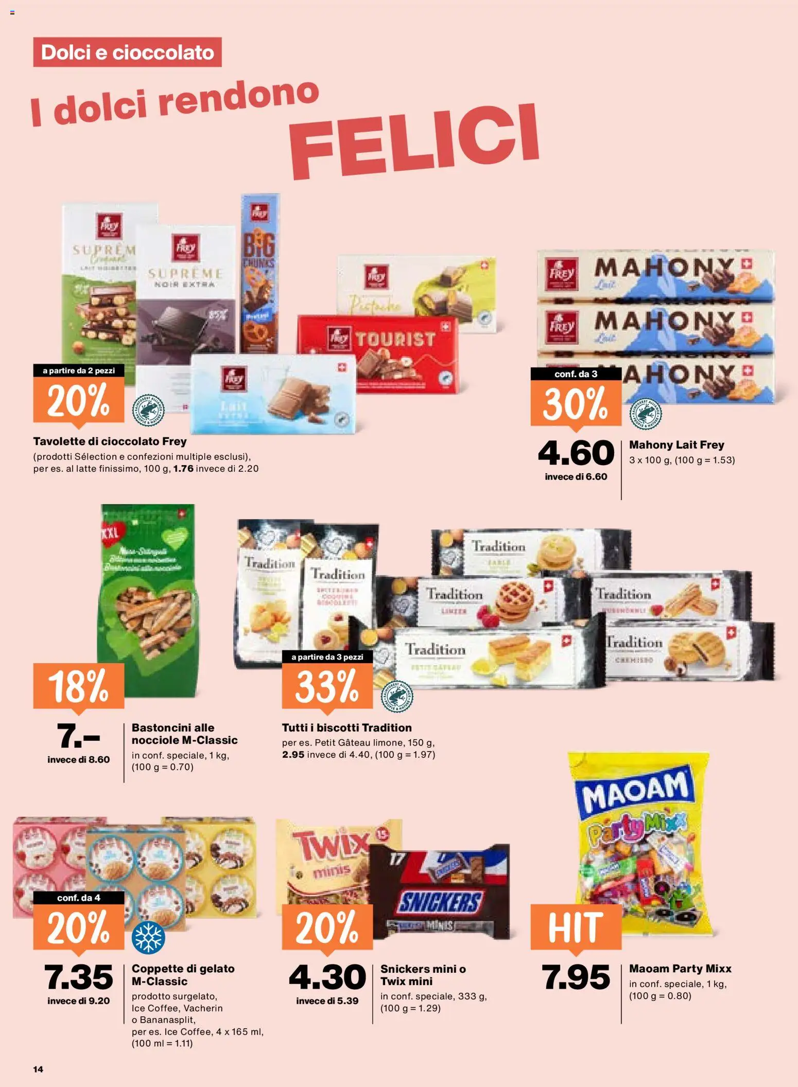 Migros aktionen IT – gültig ab 13.08.2026 | Seite: 14 | Produkte: Snickers, Twix