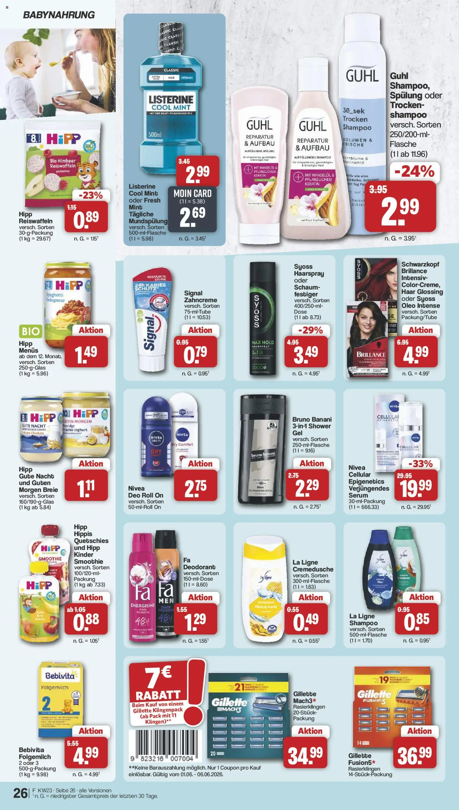 Famila Nordwest Prospekt – gültig ab 01.06.2026 | Seite: 26 | Produkte: Milch, Babynahrung, Flocken, Listerine