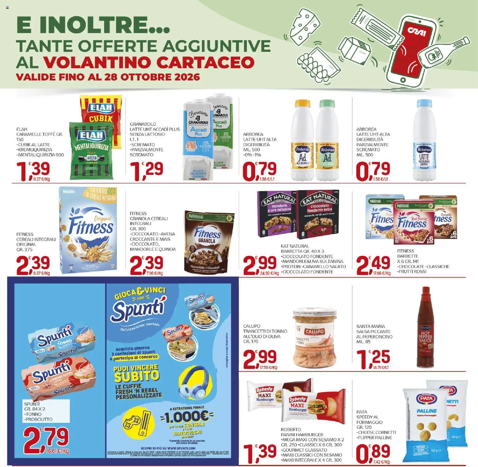 Volantino CRAI del 15/10/2026 | Pagina: 22 | Prodotti: Latte, Mirtilli, Arachidi, Hamburger