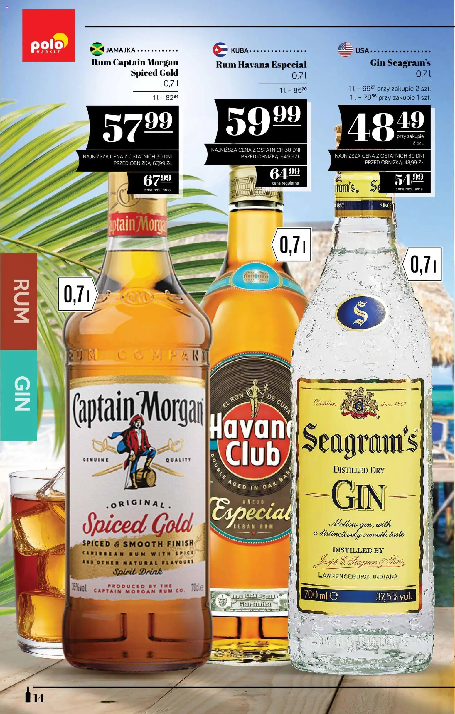 POLOmarket katalog - Alkoholi od 13.08.2026 | Strona: 14 | Produkty: Rum Captain Morgan, Finish, Havana, Rum Havana