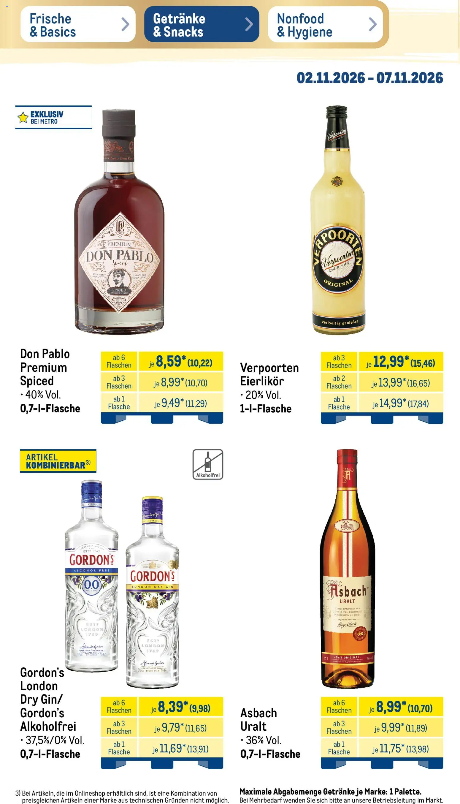 Metro Black Friday – gültig ab 02.11.2026 | Seite: 32 | Produkte: Wein, Gin, Asbach