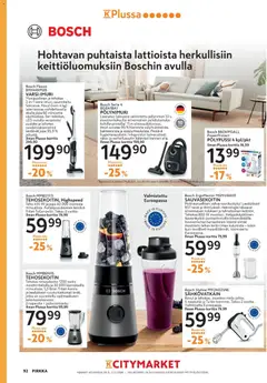 K-Market-mainoslehti voimassa 30/09/2026 alkaen | Sivu: 92 | Tuotteet: Imuri, Sähkövatkain, Sauvasekoitin, Tehosekoitin