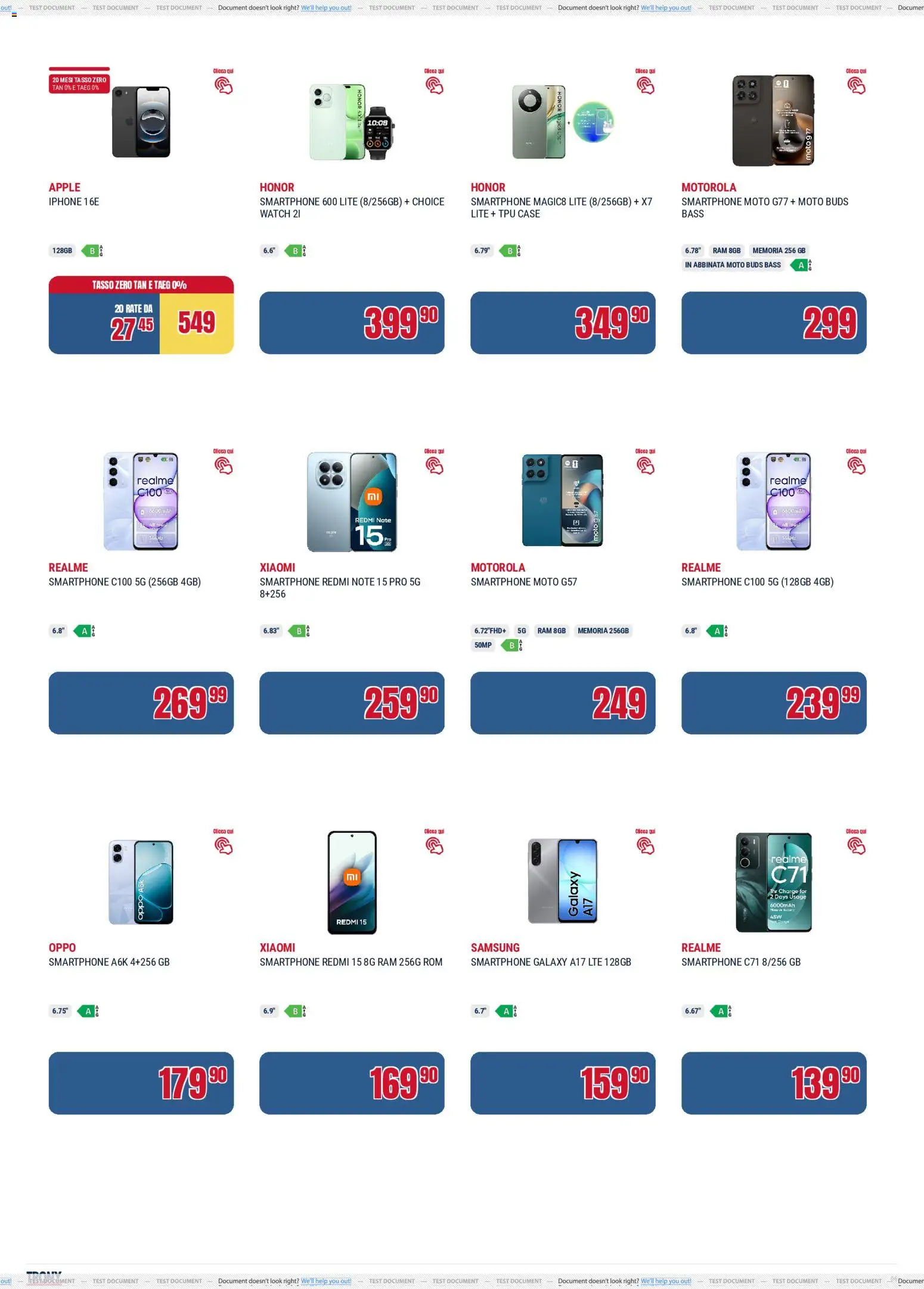 Volantino Trony del 21.05.2026 | Pagina: 6 | Prodotti: Xiaomi, Iphone, Smartphone, Samsung