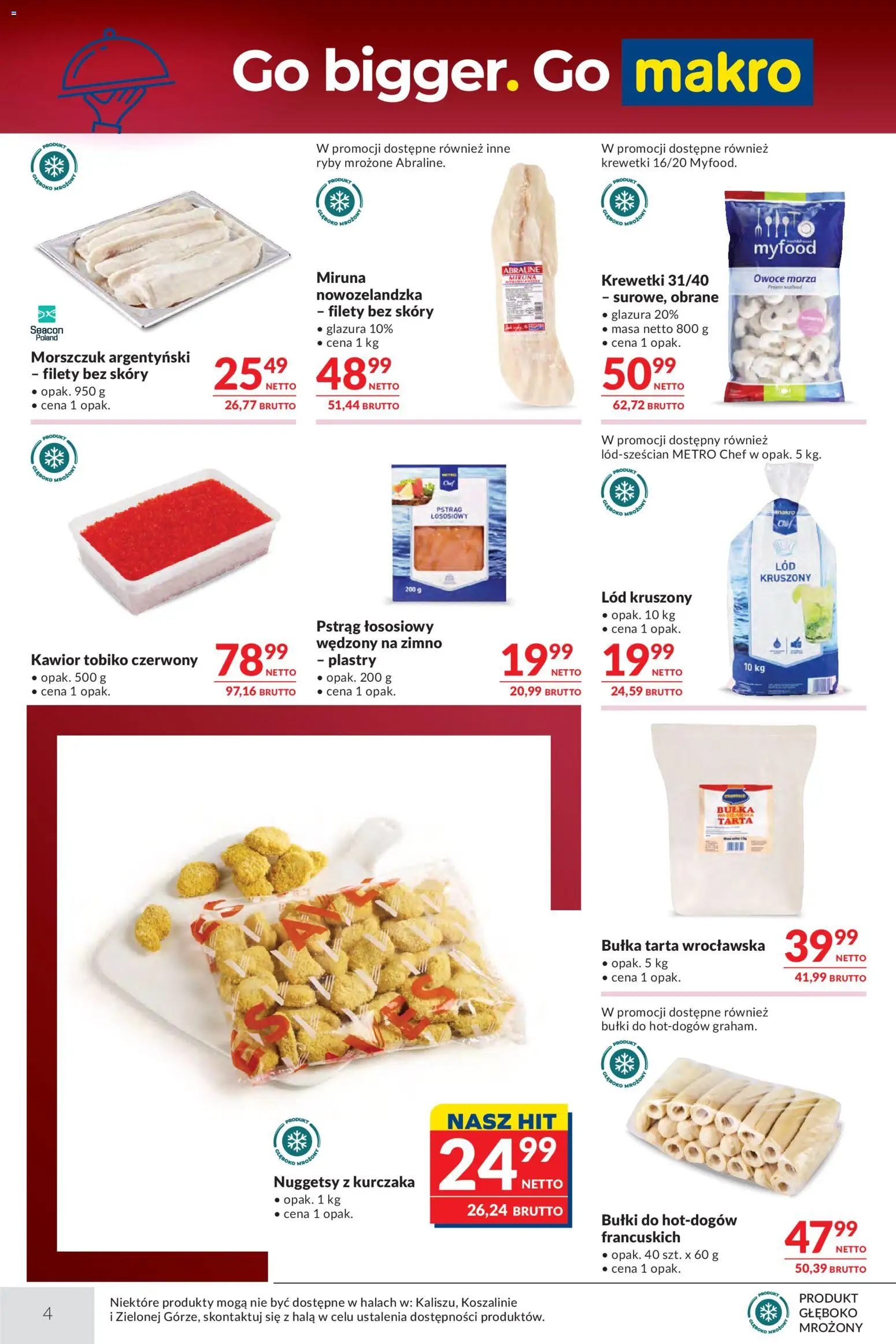 Makro gazetka - Oferta dla gastronomii od 12.05.2026 | Strona: 4 | Produkty: Bułka tarta, Morszczuk, Ryby, Owoce morza
