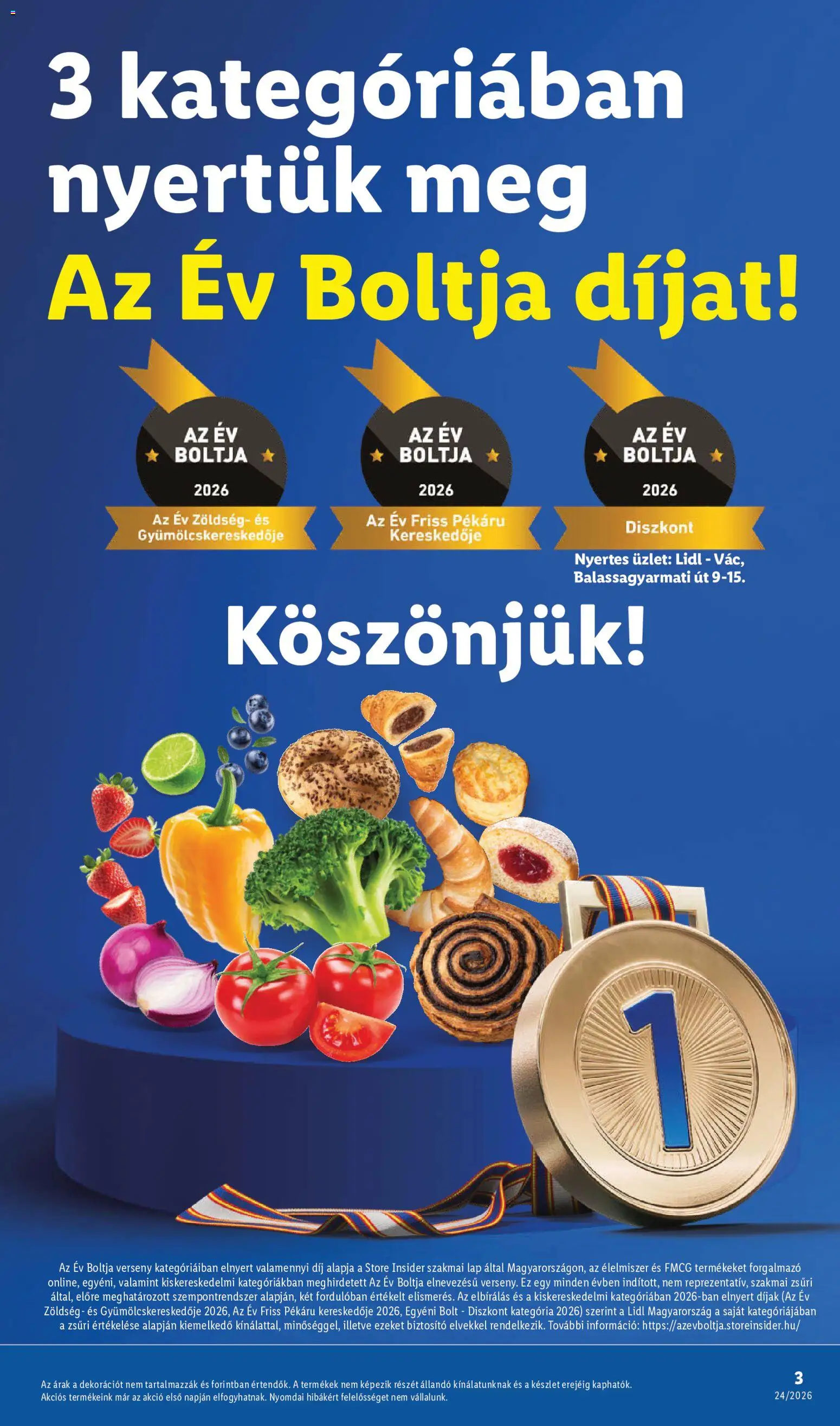 Lidl akciós ujság - amely érvényes a következő dátumtól: 11.06.2026 | Oldal: 3 | Termékek: Zöldség