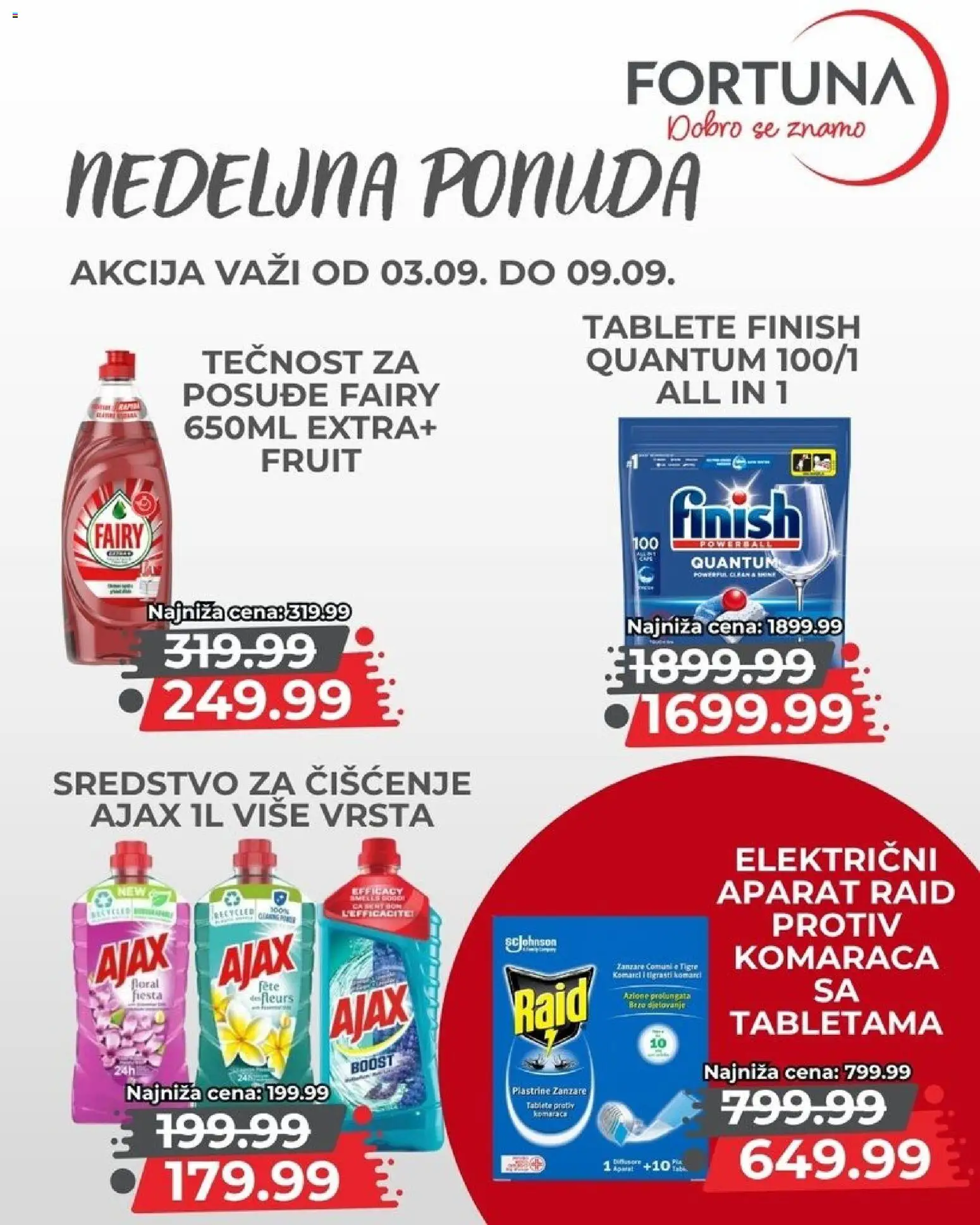 Fortuna Market katalog - važi od 03.09.2026 | Strana: 11 | Proizvode: Finish, Tablet, Posuđe, Ajax