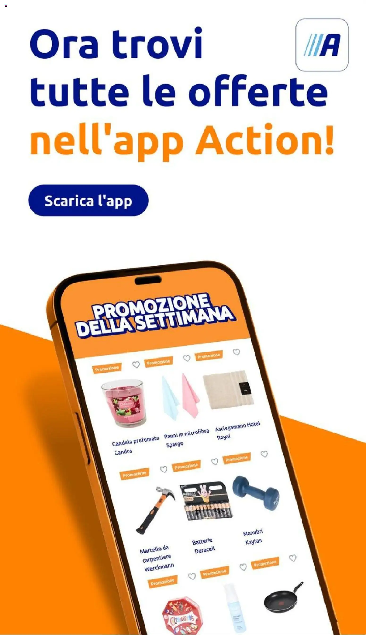 Volantino Action del 19/08/2026 | Pagina: 33 | Prodotti: Martello, Asciugamano, Candela, Batterie