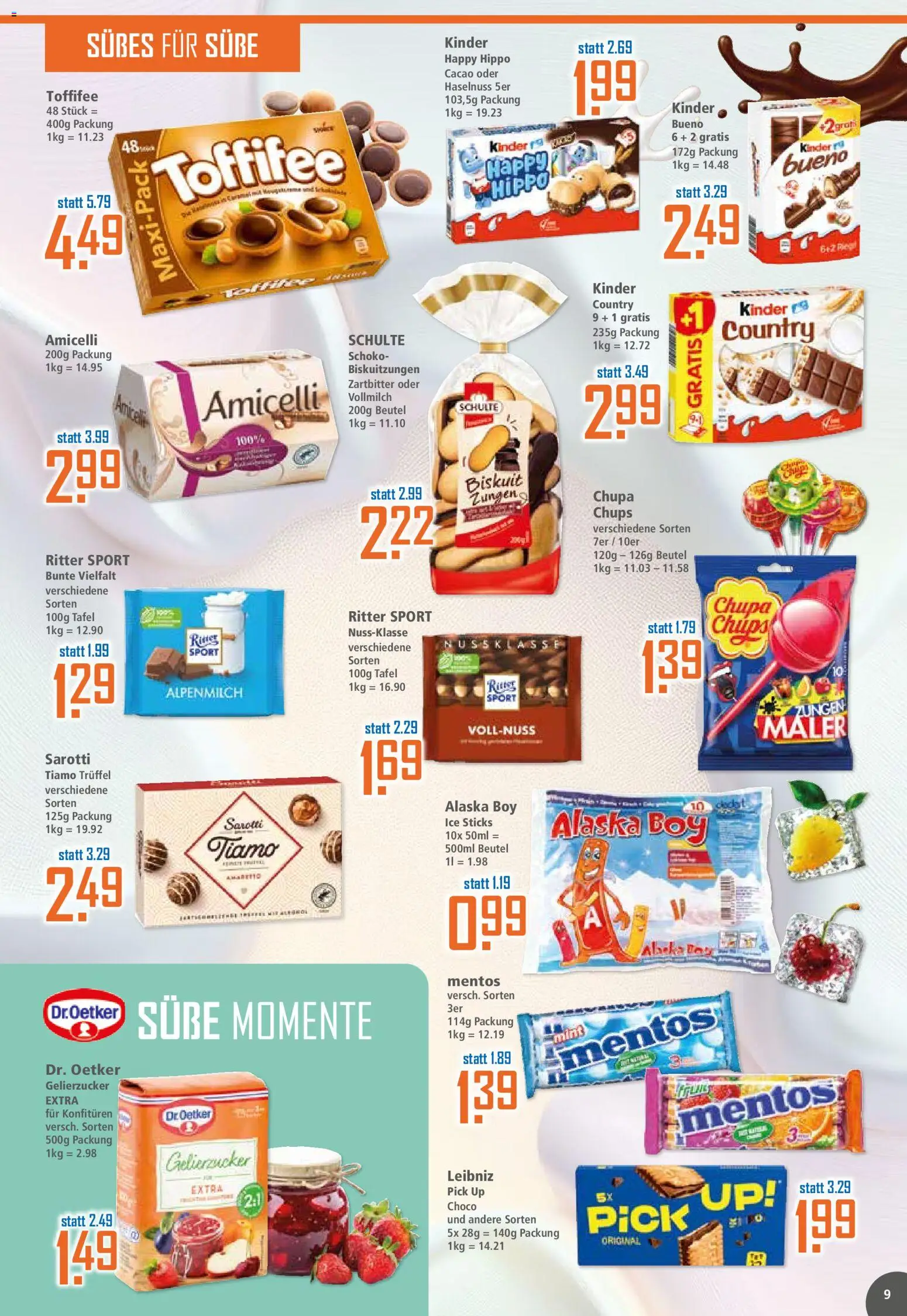 Klaas & Kock Prospekt – gültig ab 08.06.2026 | Seite: 9 | Produkte: Gelierzucker, Box, Toffifee, Kinder country