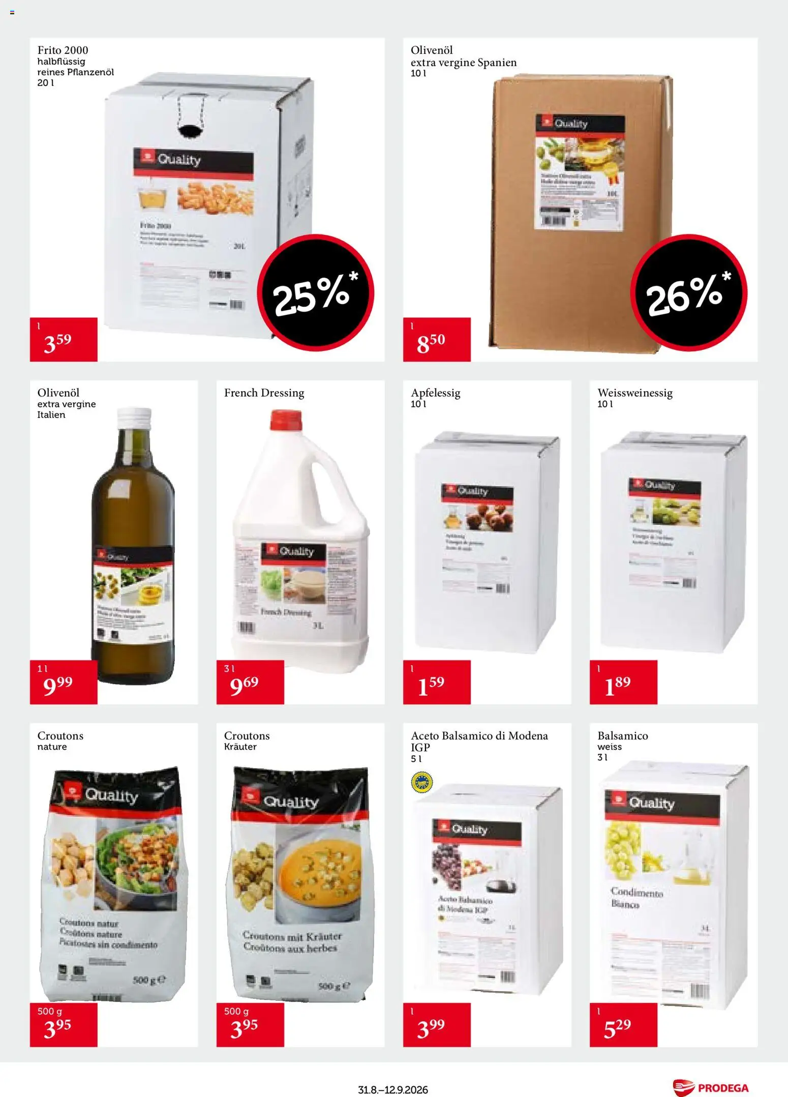 Prodega aktionen Transgourmet Quality – gültig ab 31.08.2026 | Seite: 9 | Produkte: Balsamico, Dressing