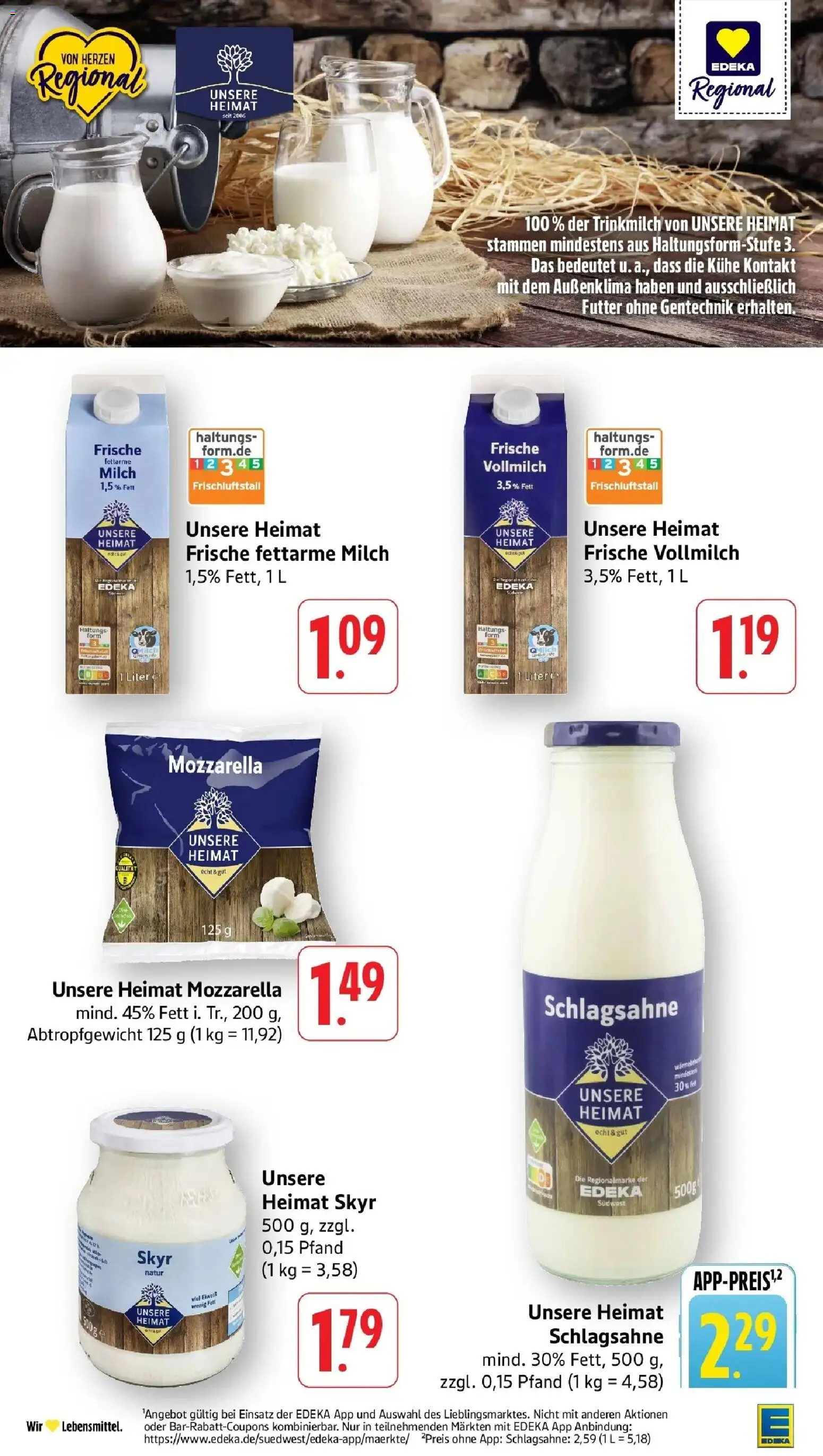 Edeka prospekt Möglingen – gültig ab 22.06.2026 | Seite: 20 | Produkte: Schlagsahne, Milch, Mozzarella, Skyr