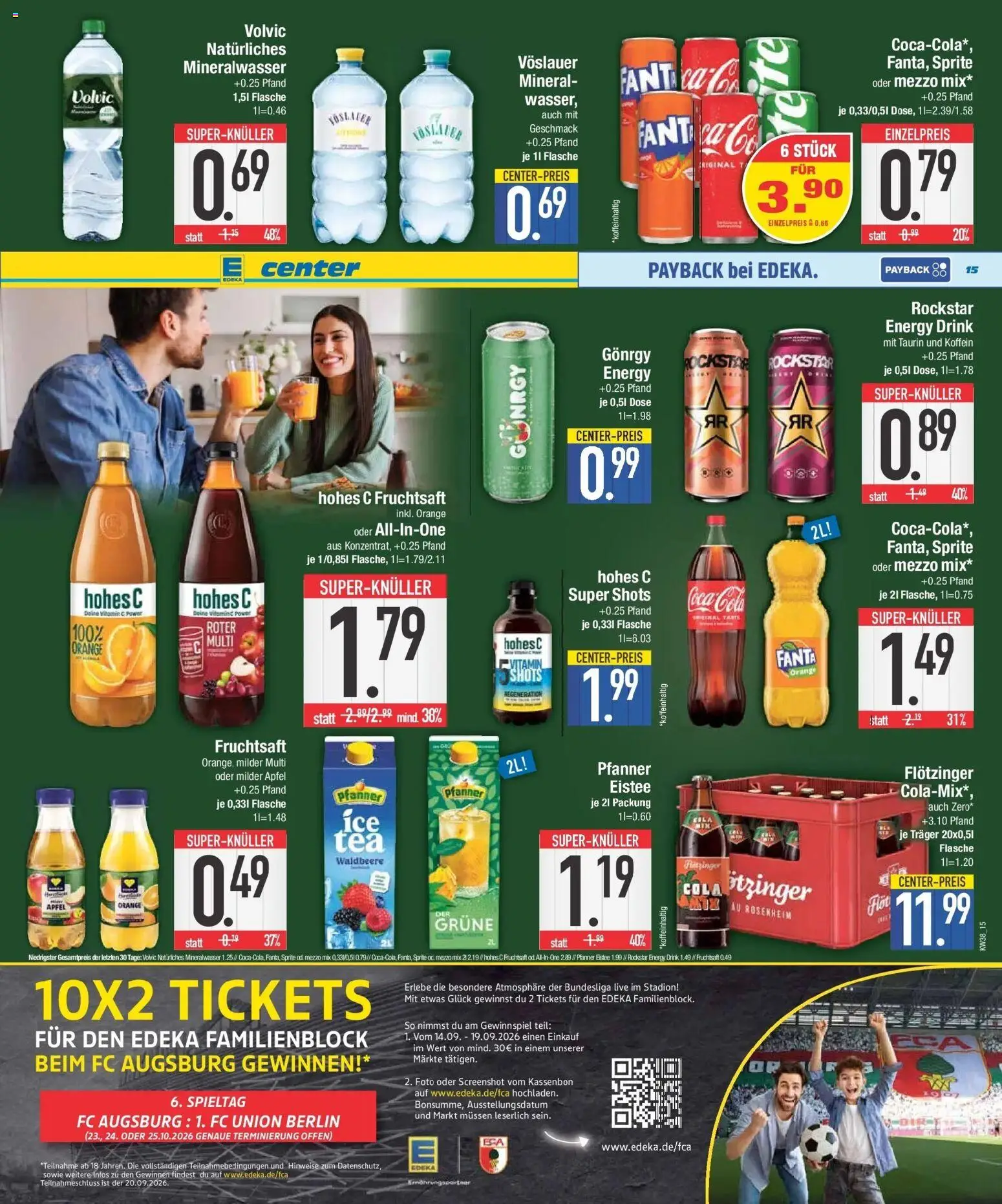 E center Prospekt Bad Reichenhall (ab 14.09.2026) zum Blättern | Seite: 15 | Produkte: Sprite, Mineralwasser, Hohes c, Fruchtsaft