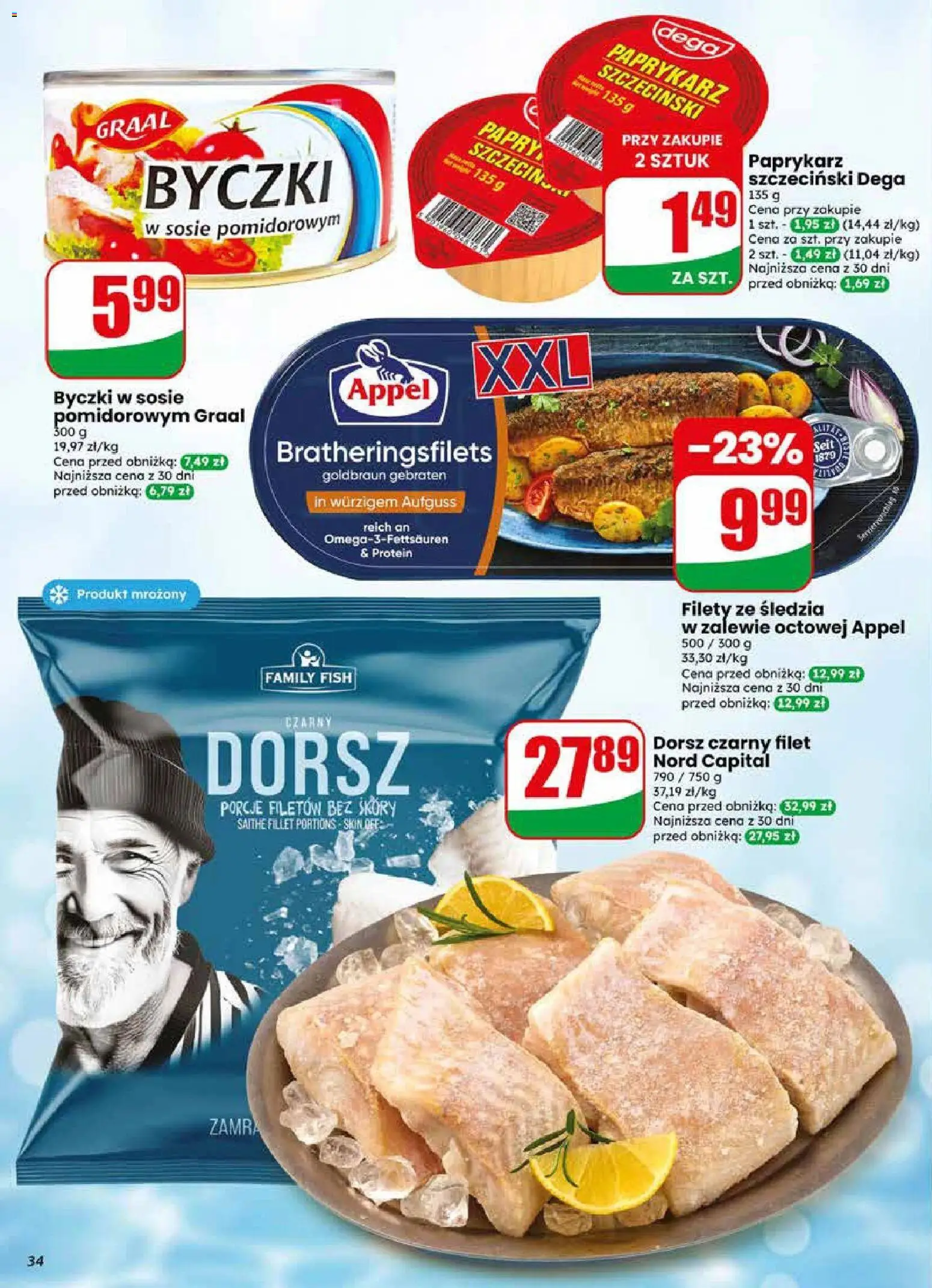 Dino gazetka od 10.06.2026 | Strona: 34 | Produkty: Paprykarz, Paprykarz szczeciński, Dorsz, Dorsz czarny