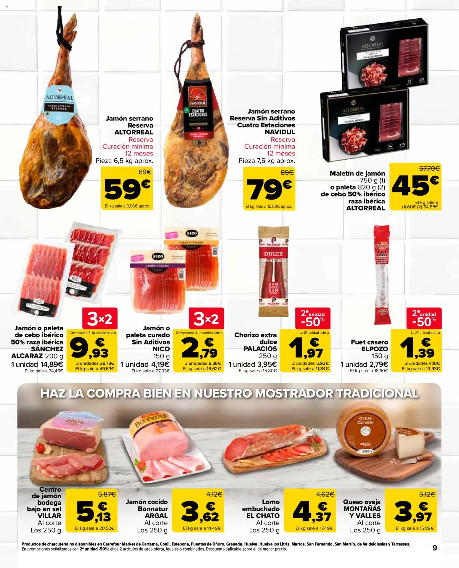 Carrefour Market folleto │ válido desde el 27/10/2026 | Página: 9 | Productos: Dulce, Queso, Jamón, Sal