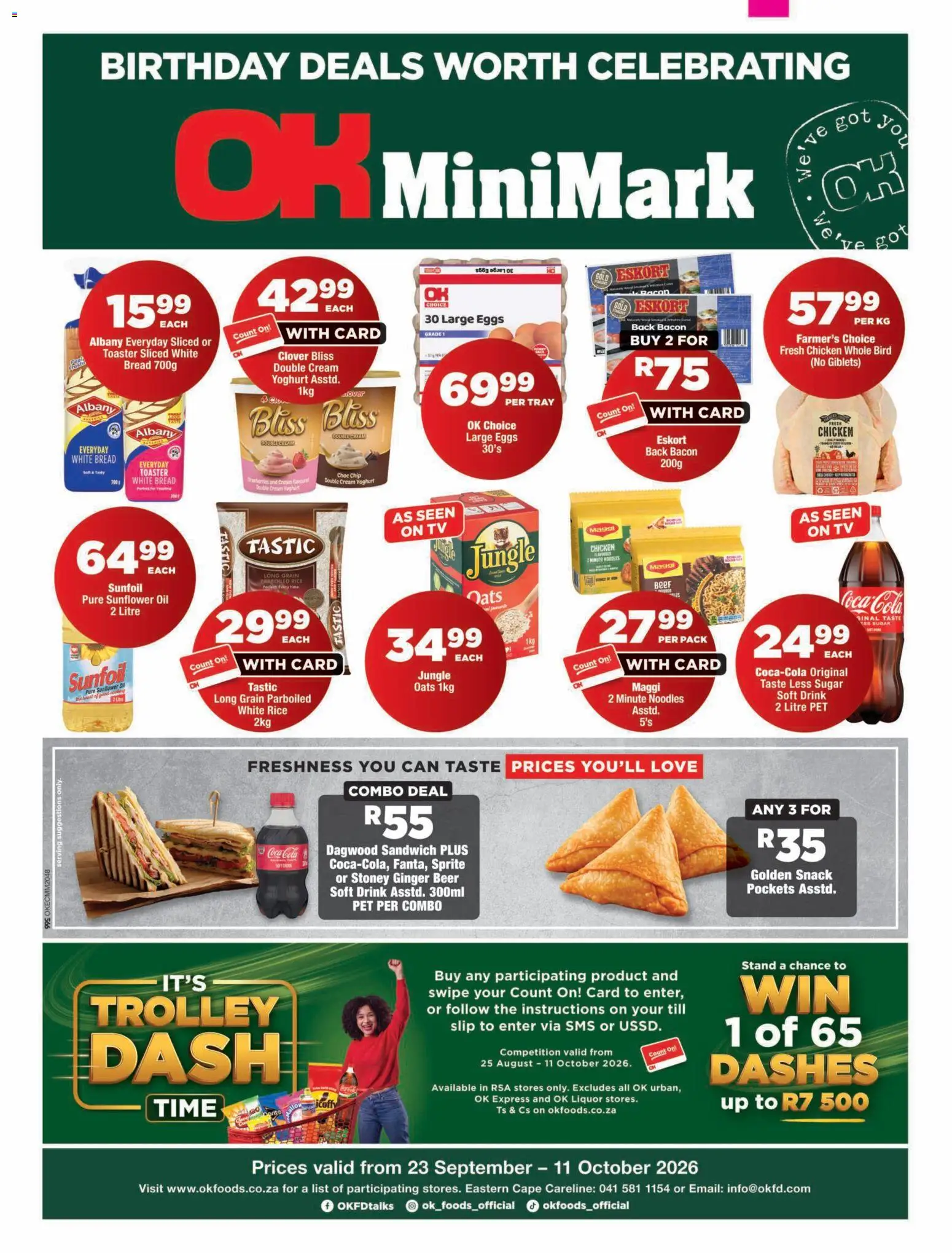 New OK Foods catalogue – valid from 23/09/2026 | Page: 1 | Products: Toaster, Oats, Bread, Noodles