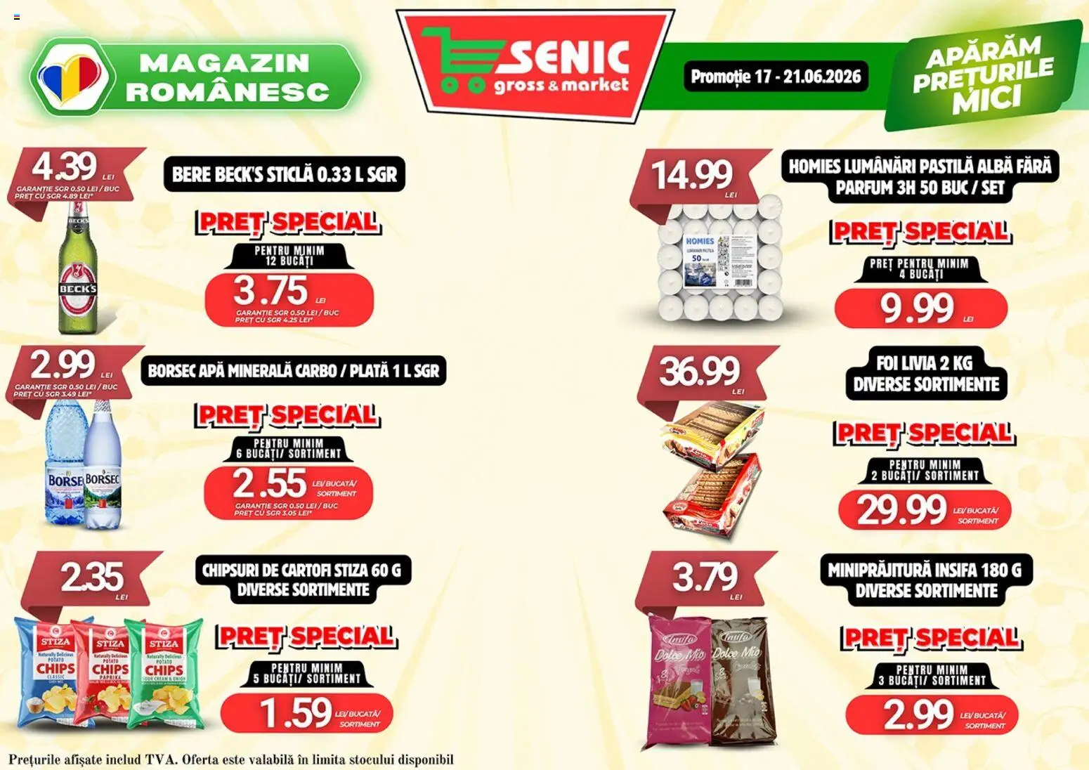 Noul catalog Senic – valabil de la 15.06.2026 | Pagină: 6 | Produse: Yazı tahtası kalemi, Parfum, Bere, Chipsuri