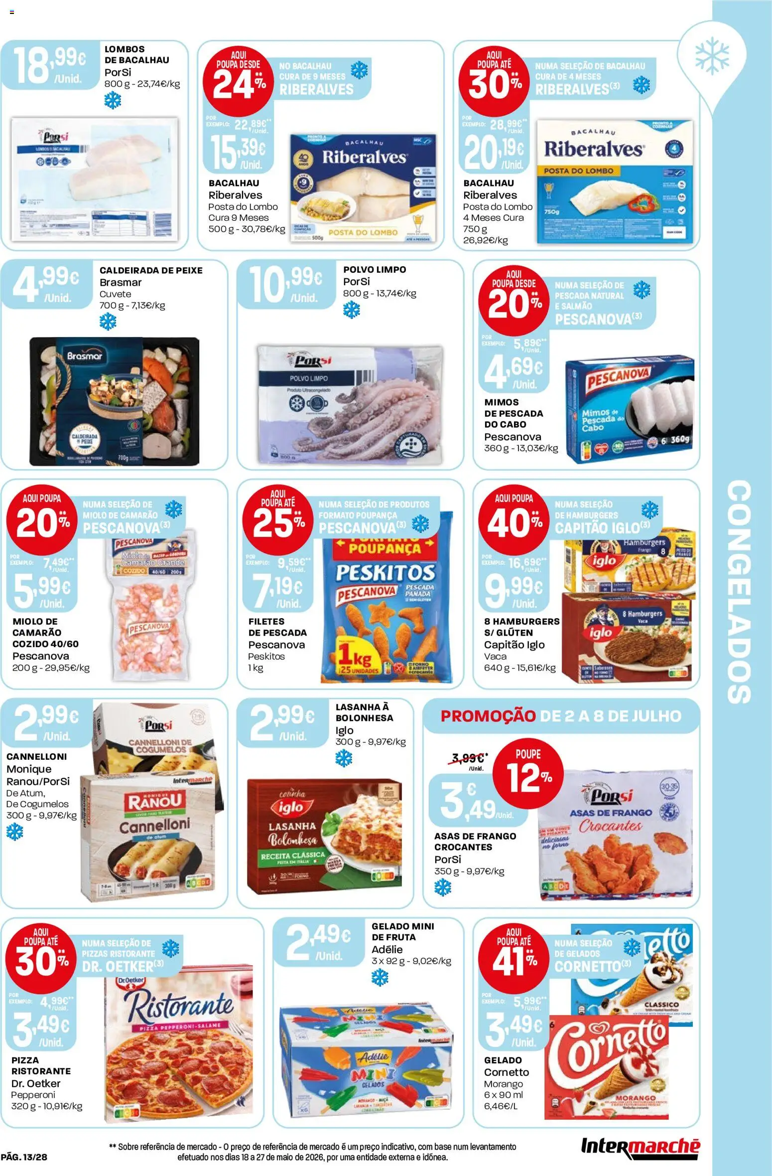 Intermarché Folheto Contact │ válido de 02/07/2026 | Página: 13 | Produtos: Cabo, Bacalhau, Lasanha, Salame