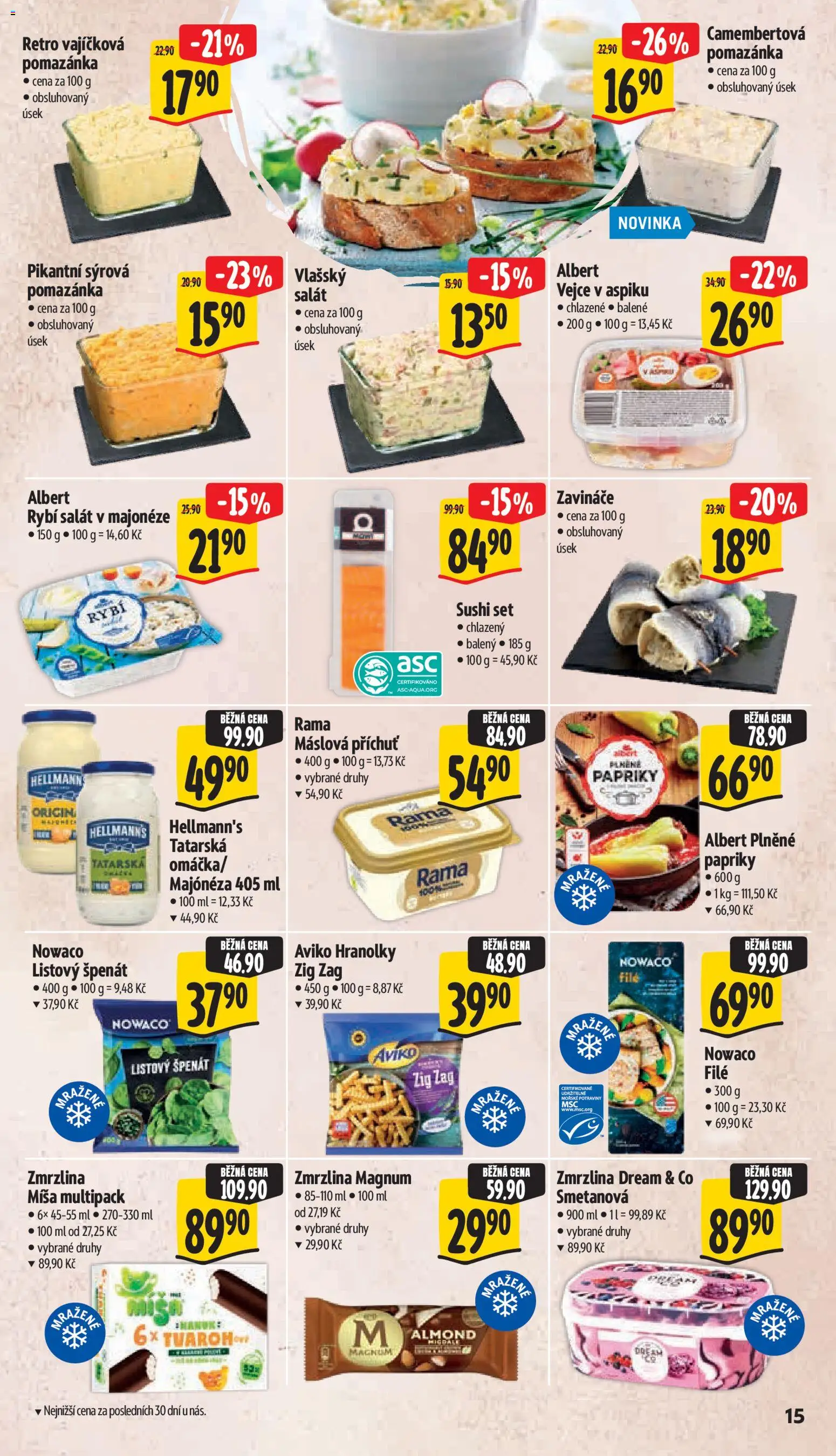 Albert leták - Supermarket - Šumperk od 16.09.2026 | Strana: 25 | Produkty: Nowaco file, Magnum, Pomazánka, Potraviny