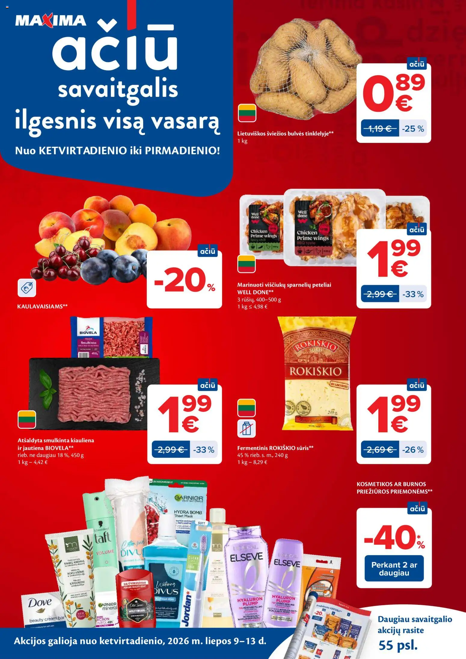 MAXIMA akcijos nuo 2026.07.07 | Puslapis: 56 | Prekių: Bulvės, Kremas, Sūris, Jautiena