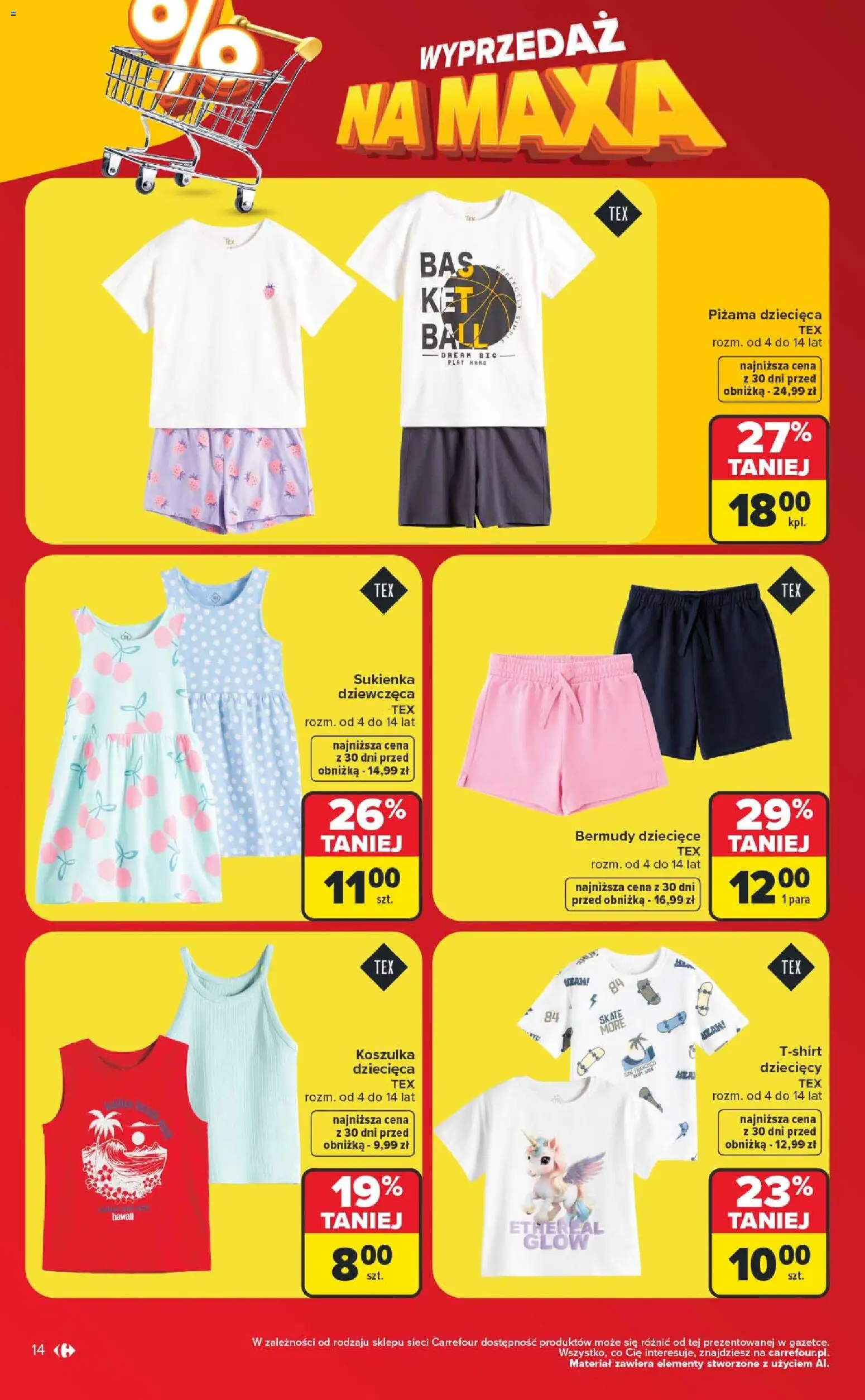 Carrefour gazetka - Wyprzedaż na maxa od 06.07.2026 | Strona: 14 | Produkty: Piżama, Sukienka