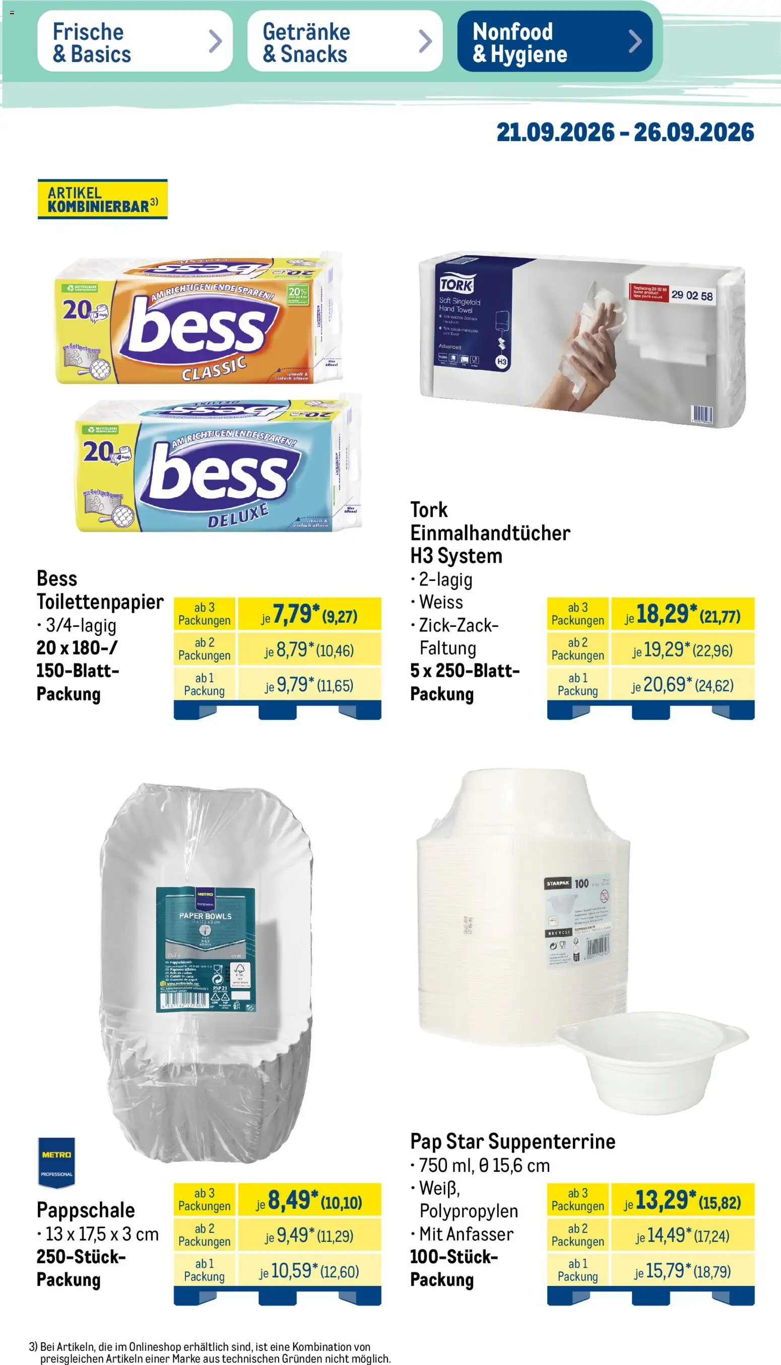 Metro NonFood-Angebote – gültig ab 21.09.2026 | Seite: 3 | Produkte: Toilettenpapier