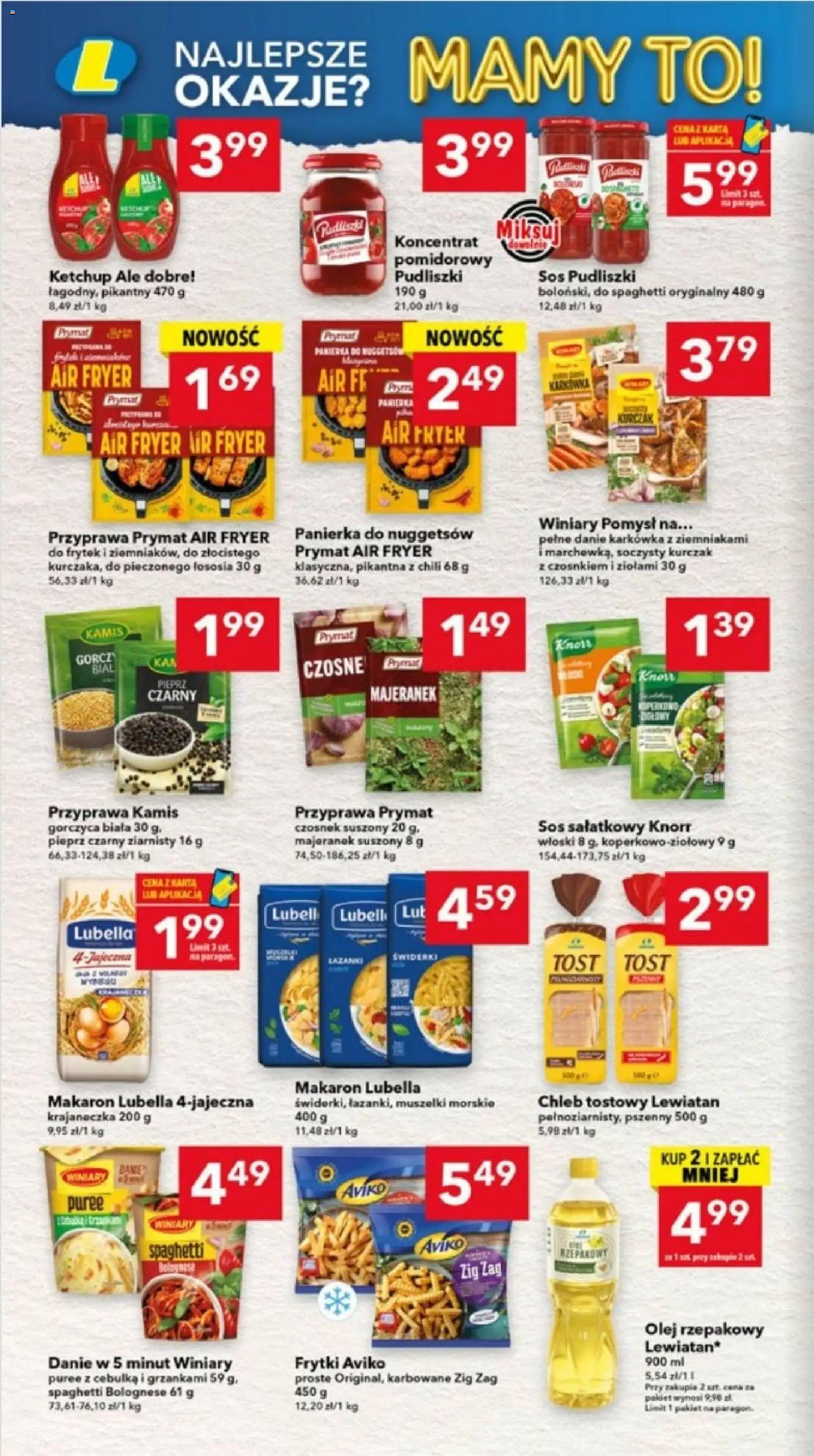 Lewiatan gazetka - Ostrów Wielkopolski od 18.06.2026 | Strona: 4 | Produkty: Kurczak, Chleb tostowy, Makaron, Frytki