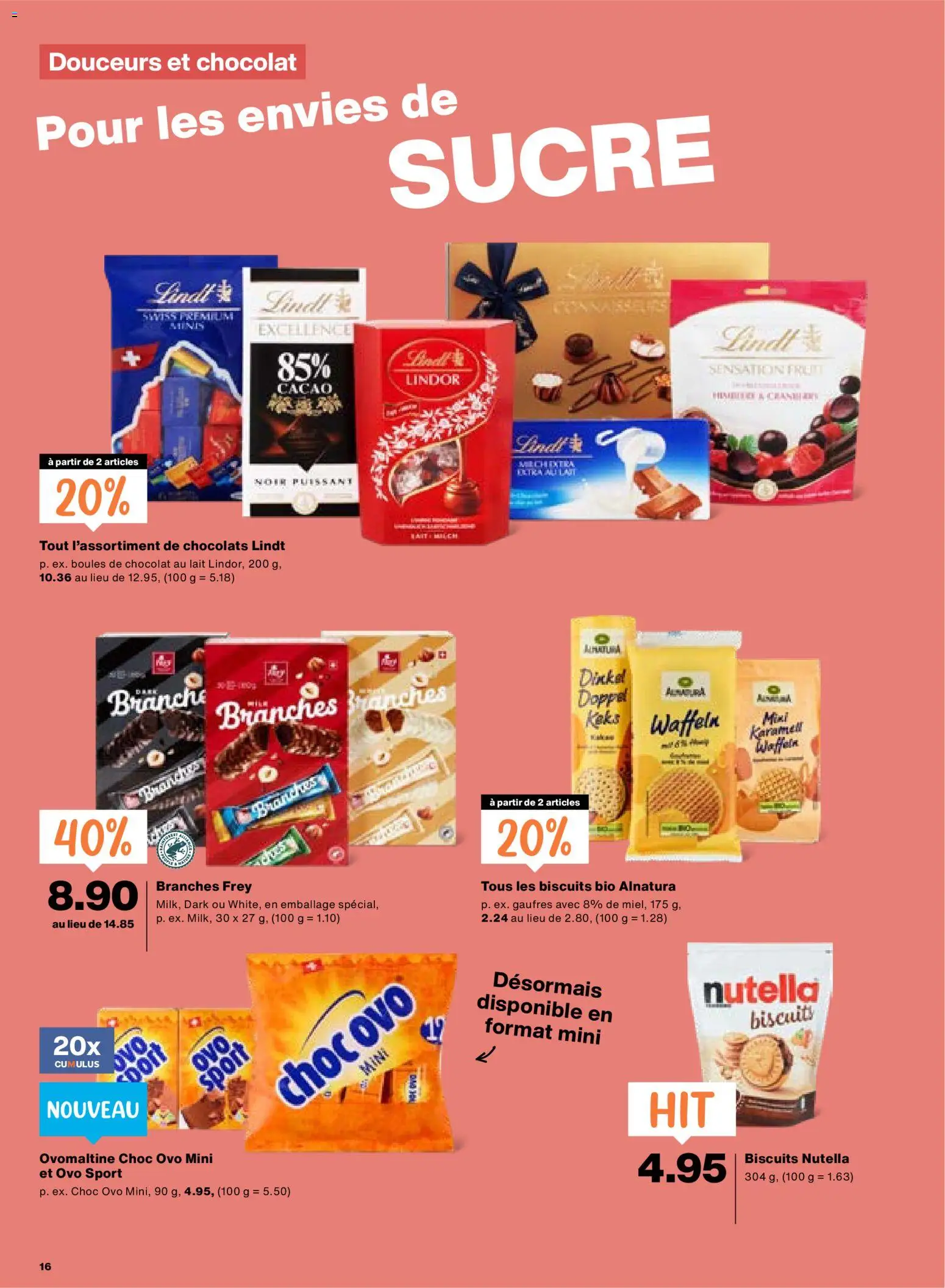 Migros aktionen FR – gültig ab 08.10.2026 | Seite: 16 | Produkte: Waffeln, Snacks, Milch, Lindor