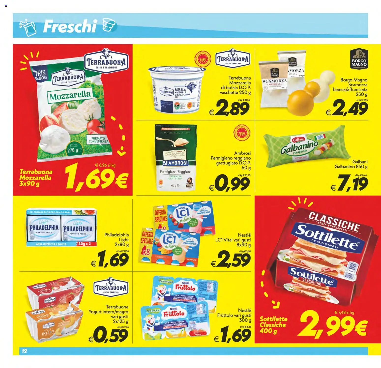 Volantino SuperConveniente del 19.05.2026 | Pagina: 12 | Prodotti: Yogurt, Mozzarella, Formaggio, Parmigiano
