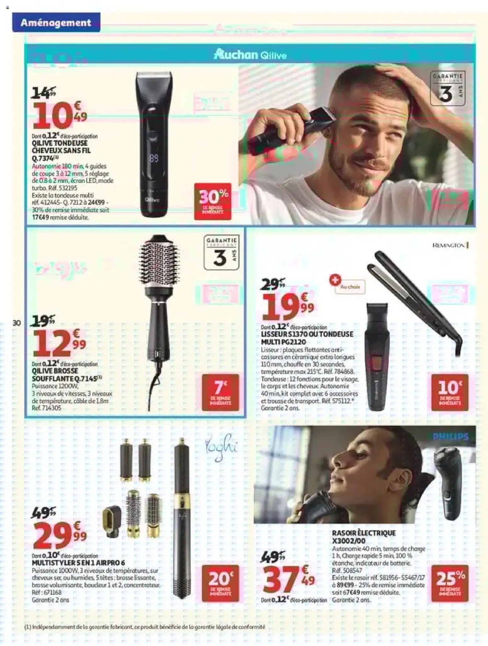 {H1} | Page: 30 | Produits: Câble, Tondeuse cheveux, Rasoir, Lisseur