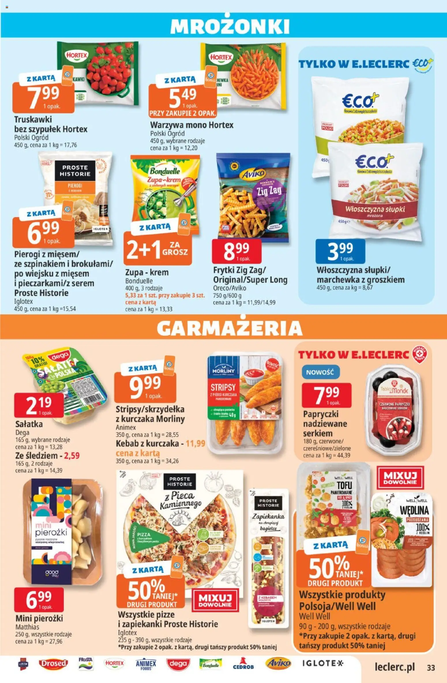 E.Leclerc gazetka od 20.10.2026 | Strona: 33 | Produkty: Karta, Pierogi, Tofu, Marchewka